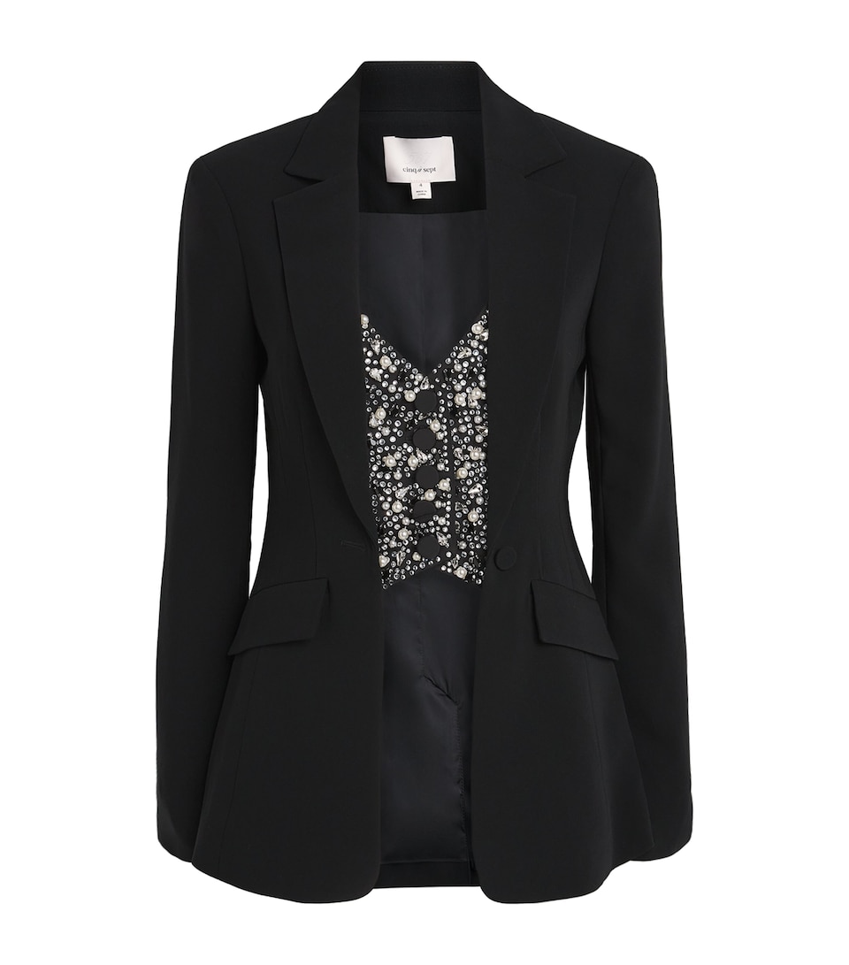 Embellished-Panel Cynthia Blazer
