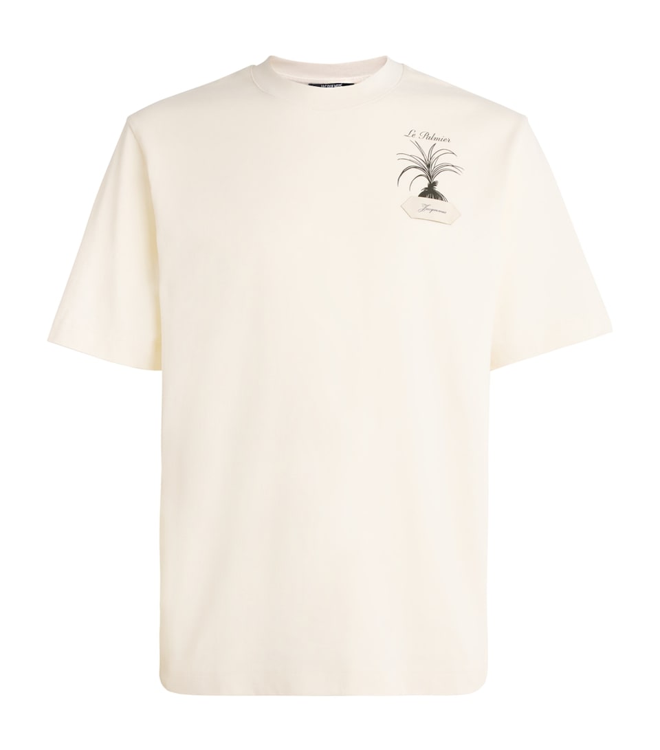 Jacquemus Mens Cotton Palmier T-Shirt Plmr Prnt/clsn
