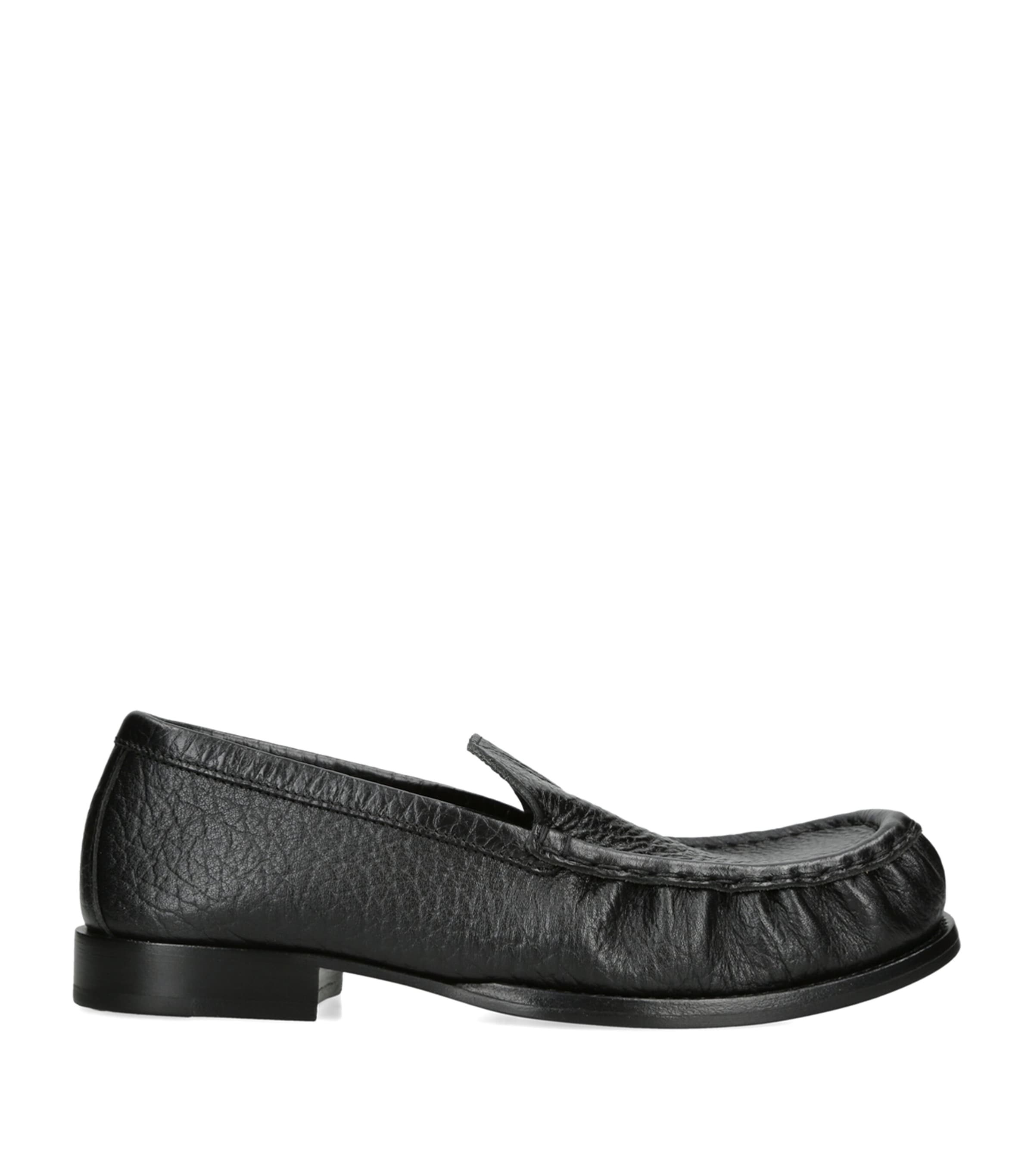 DRIES VAN NOTEN Leather Penny Loafers Black