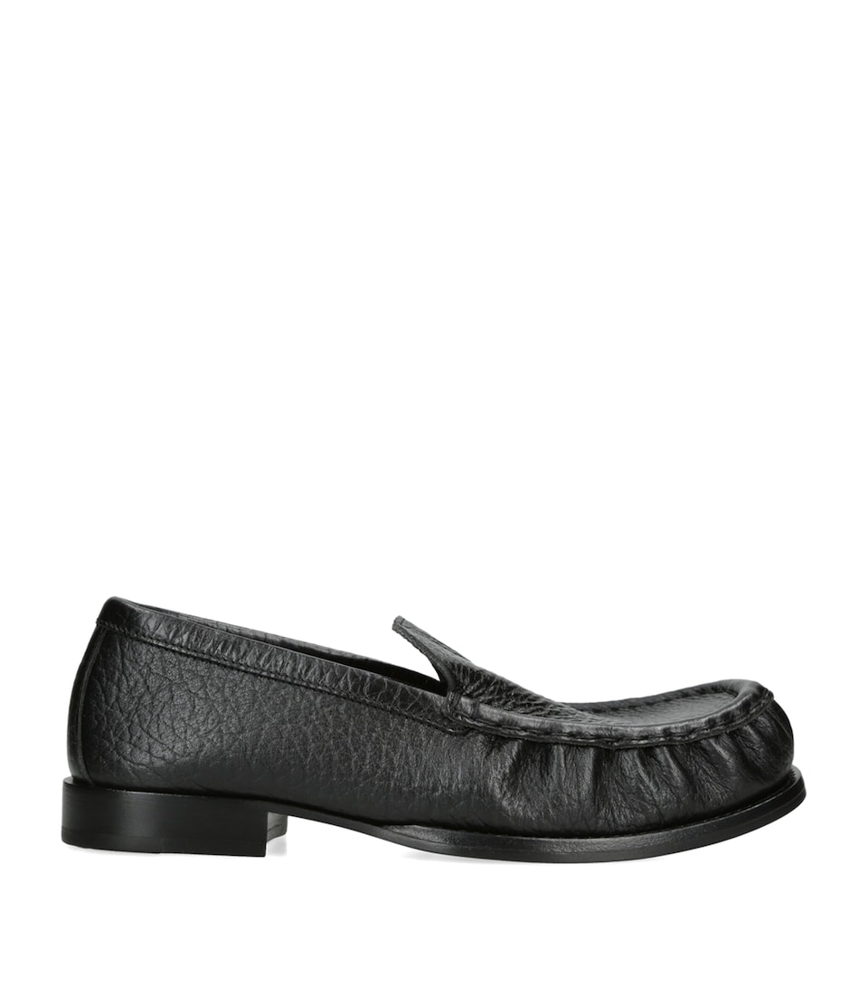 DRIES VAN NOTEN Leather Penny Loafers Black