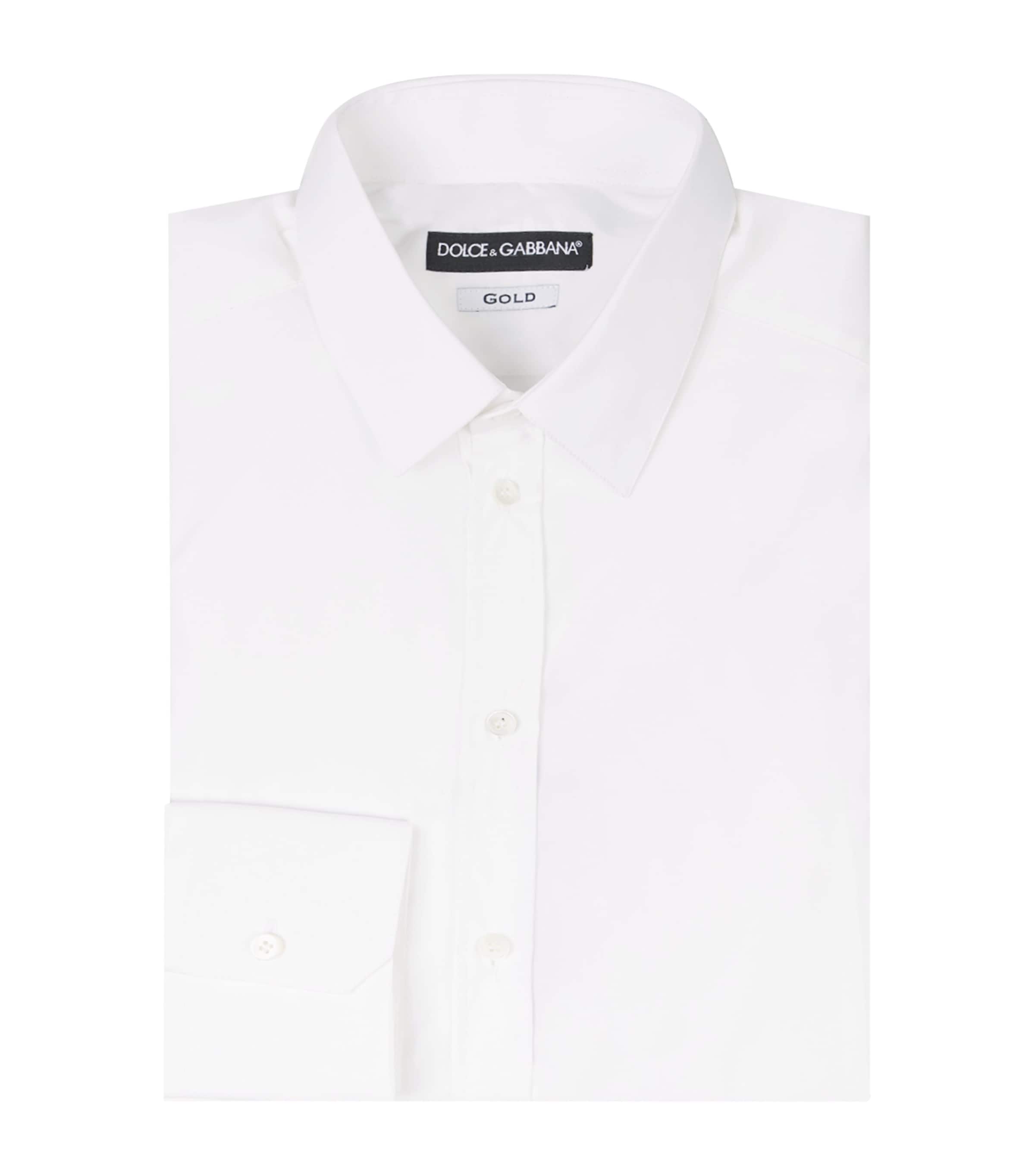 Dolce&Gabbana Mens Gold Fit Slim Shirt Optical White