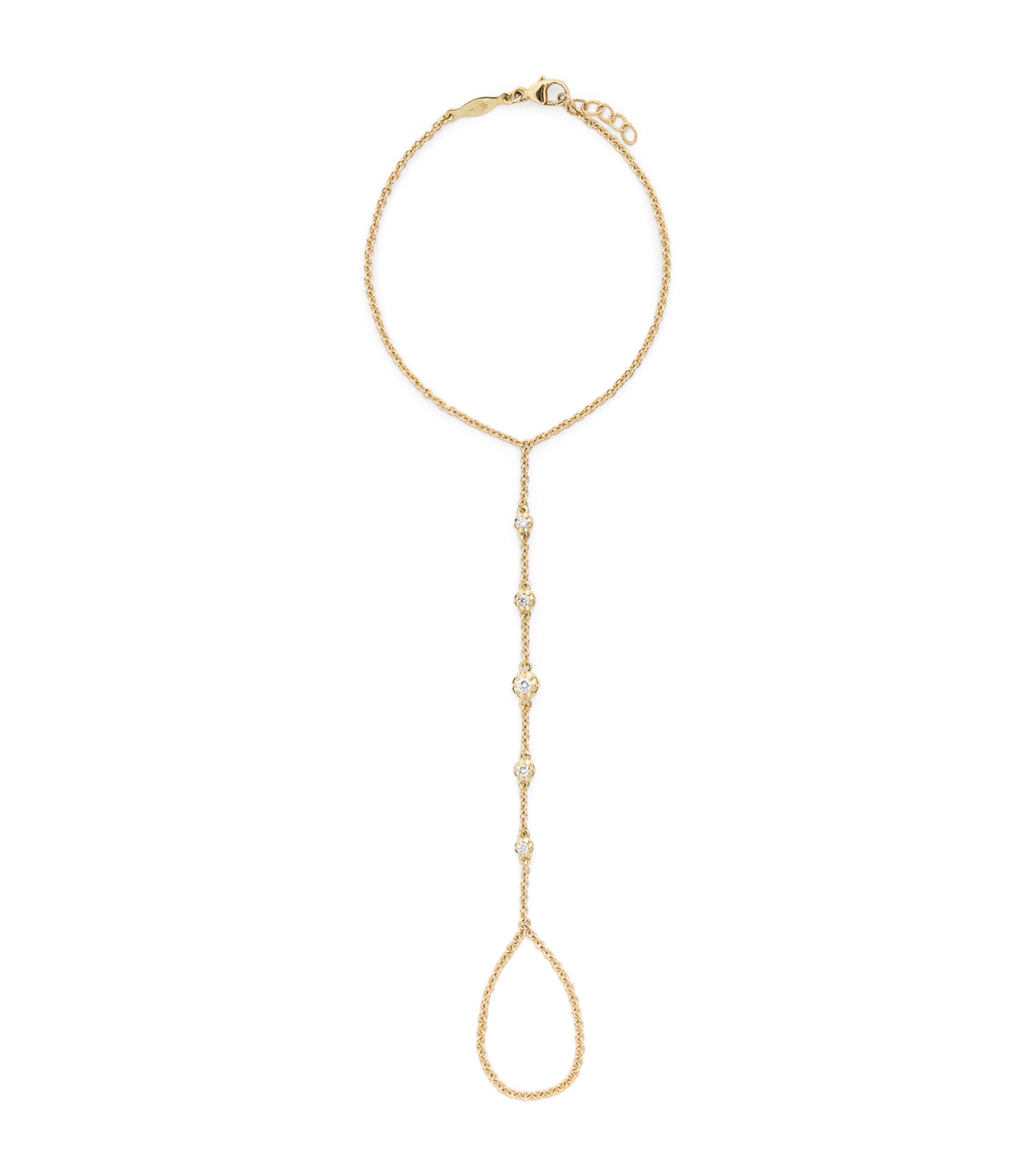 Yellow Gold and Diamond Sophia Finger Bracelet