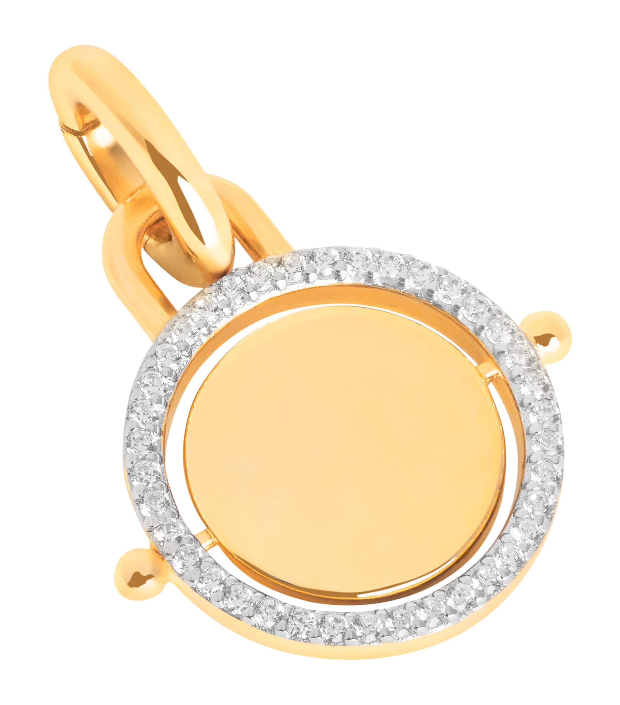 Gold-Plated Pavé Spinning Coin Clip Charm
