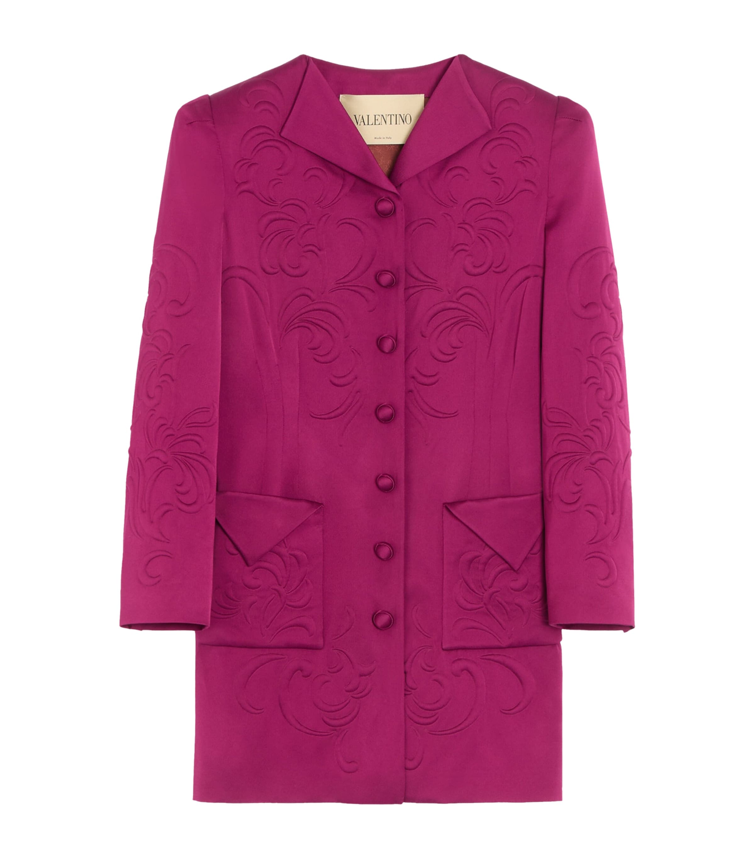 Valentino Womens Satin Embroidered Coat