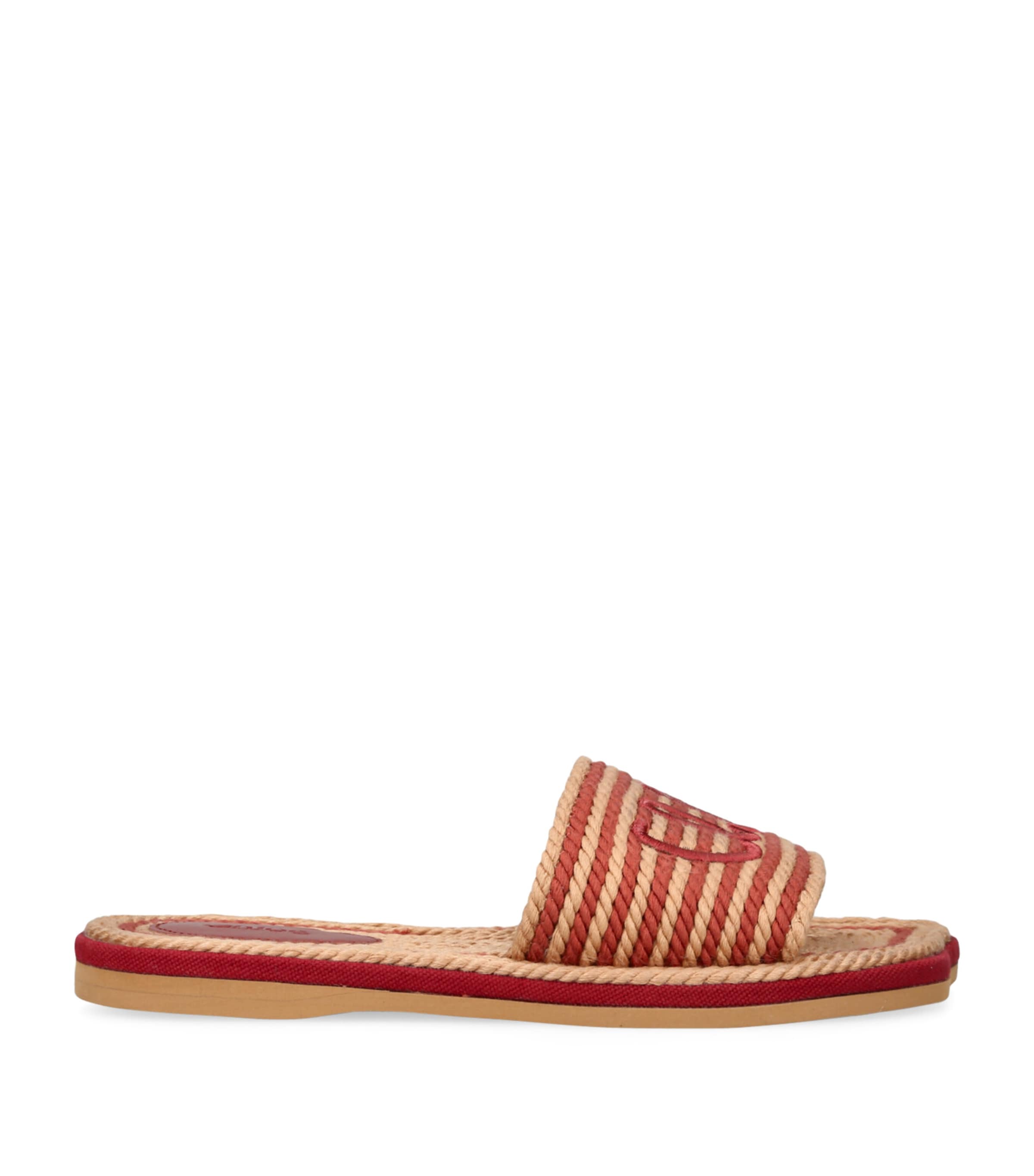 Chloé Woven Logo Sandals Pink