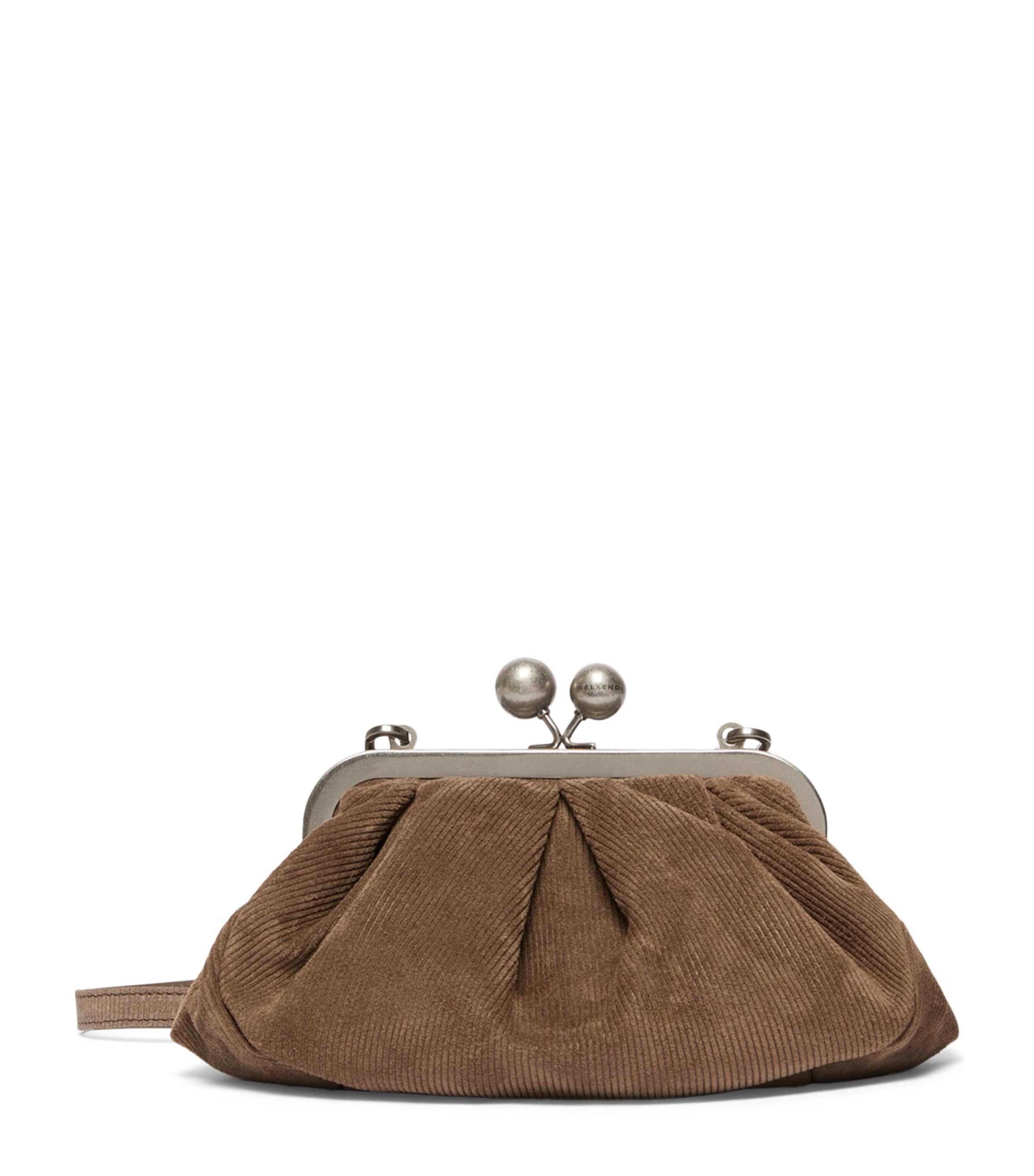 Weekend Max Mara Small Suede Pasticcino Clutch Bag Mud