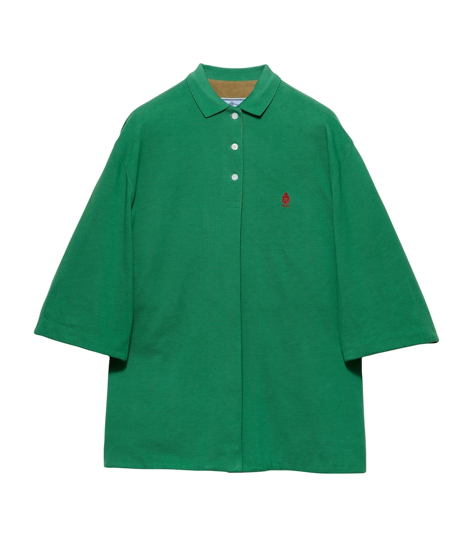 Prada Womens Old Piqué Blouson Jacket Green