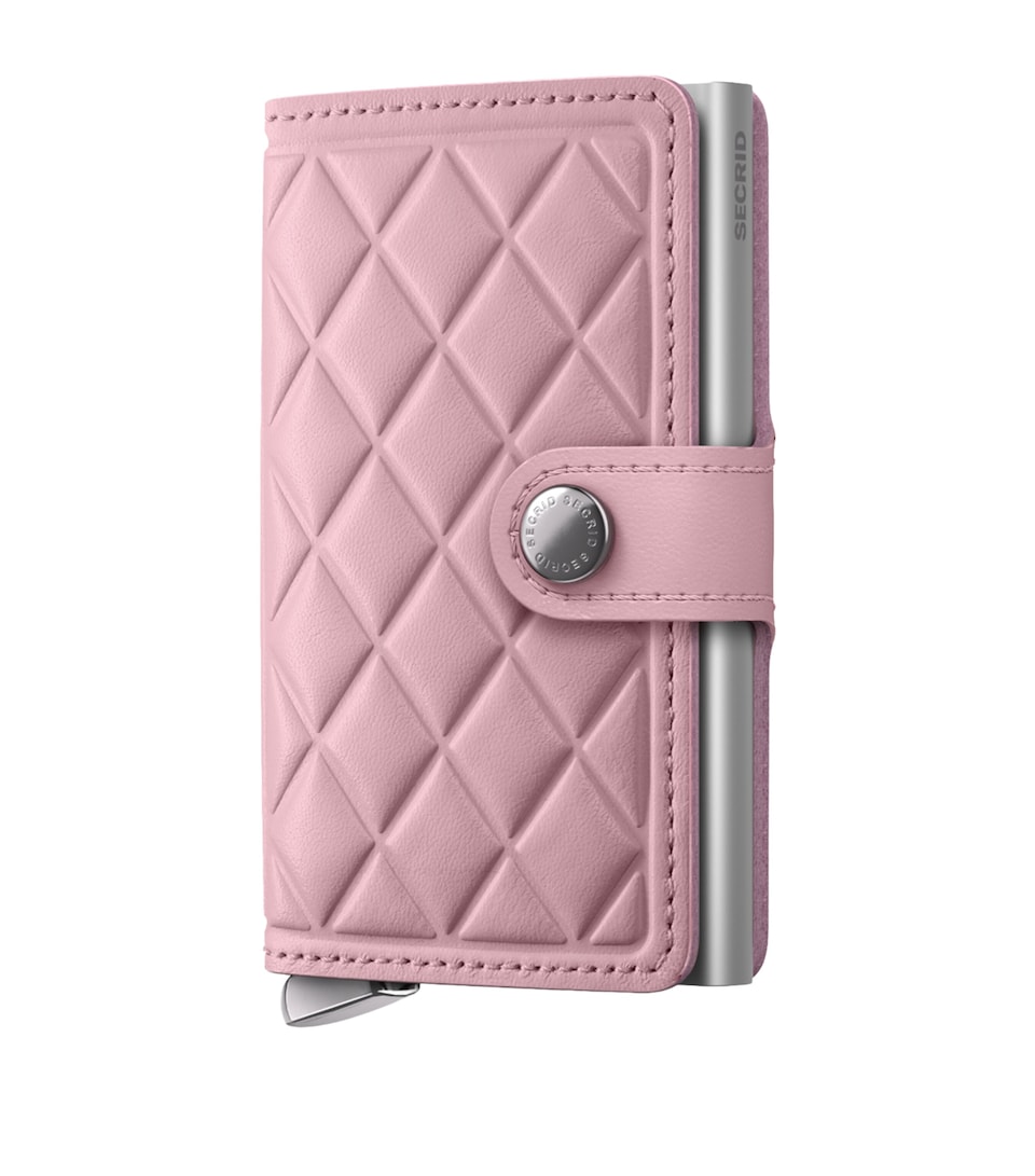 Leather Diamond-Embossed Miniwallet