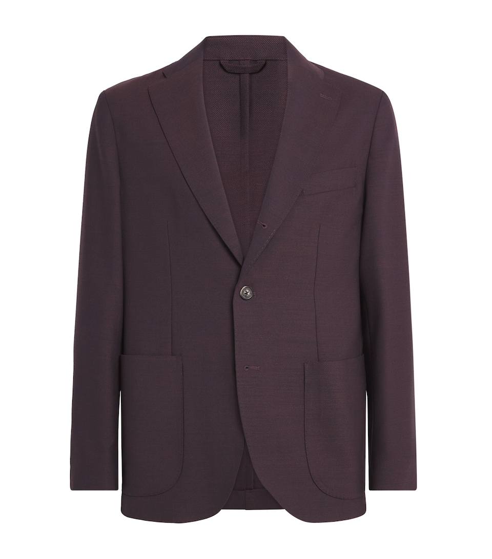 Eton Mens Lana Tech Blazer Dark Red