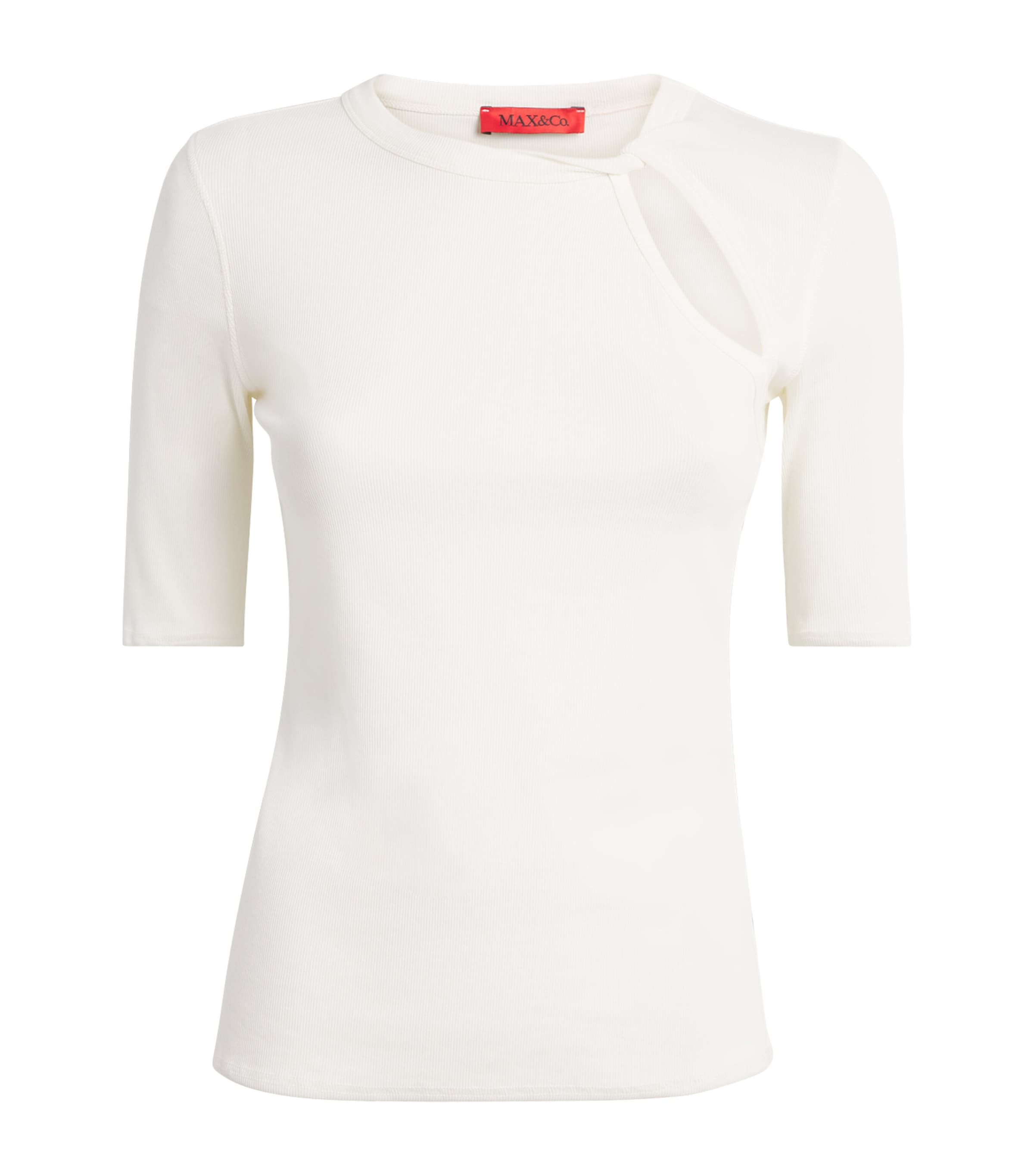 Ribbed Cut-Out T-Shirt