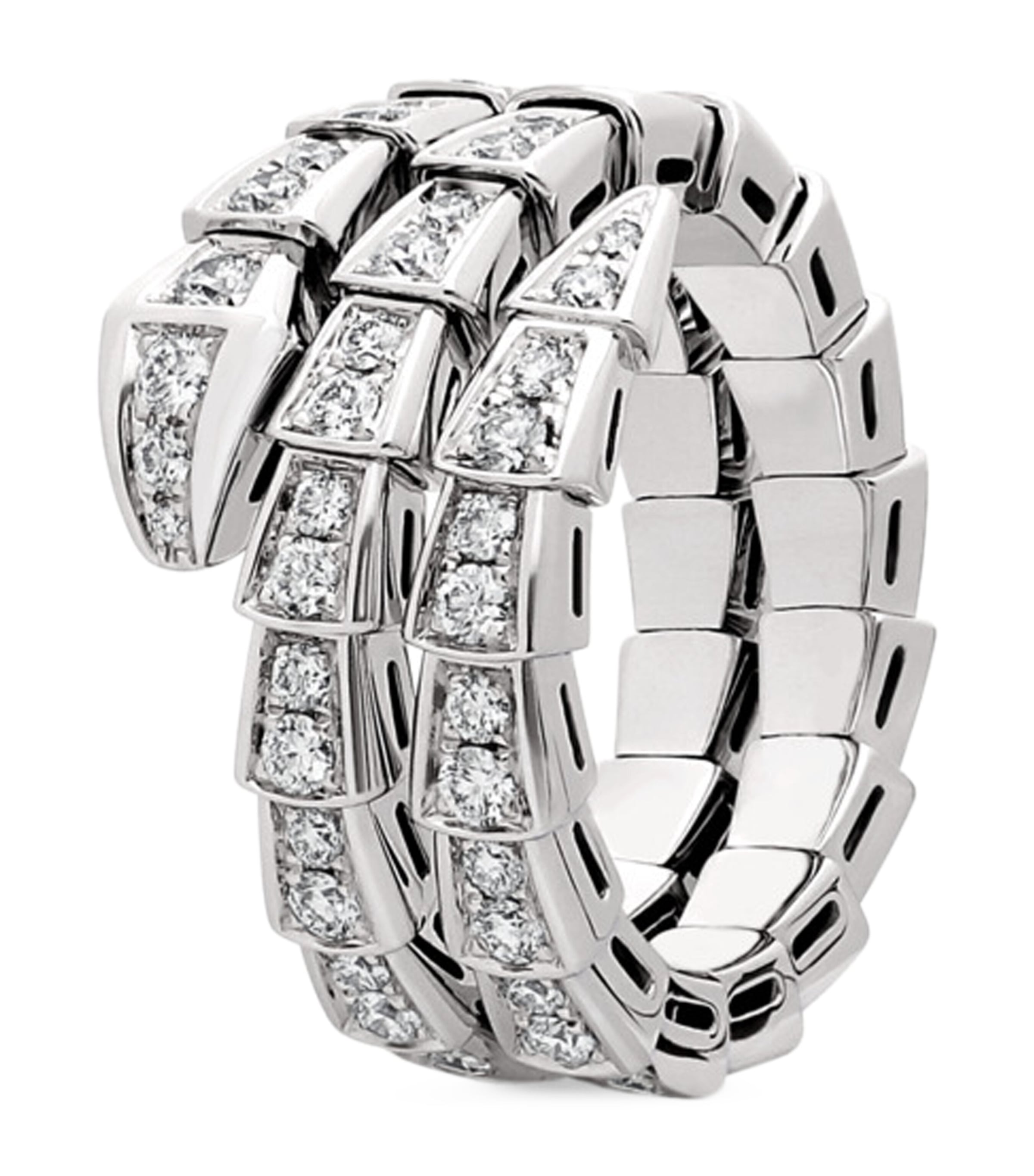 White Gold and Diamond Serpenti Viper Ring