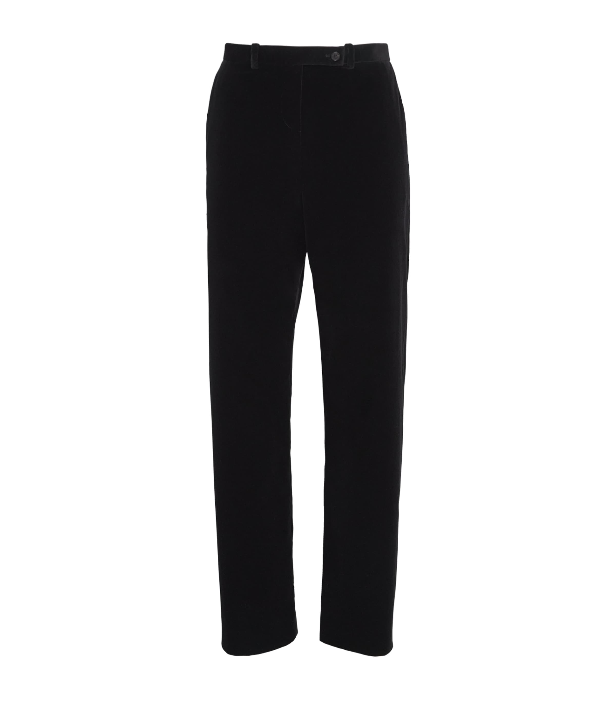 Khaite Womens Velvet Hunter Straight Trousers Black