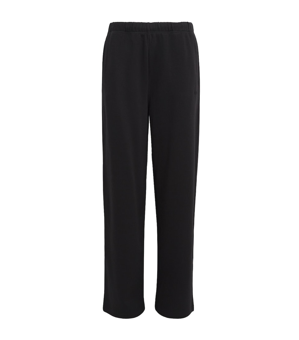 Skims Womens Cotton-Blend Fleece Straight Sweatpants Onyx