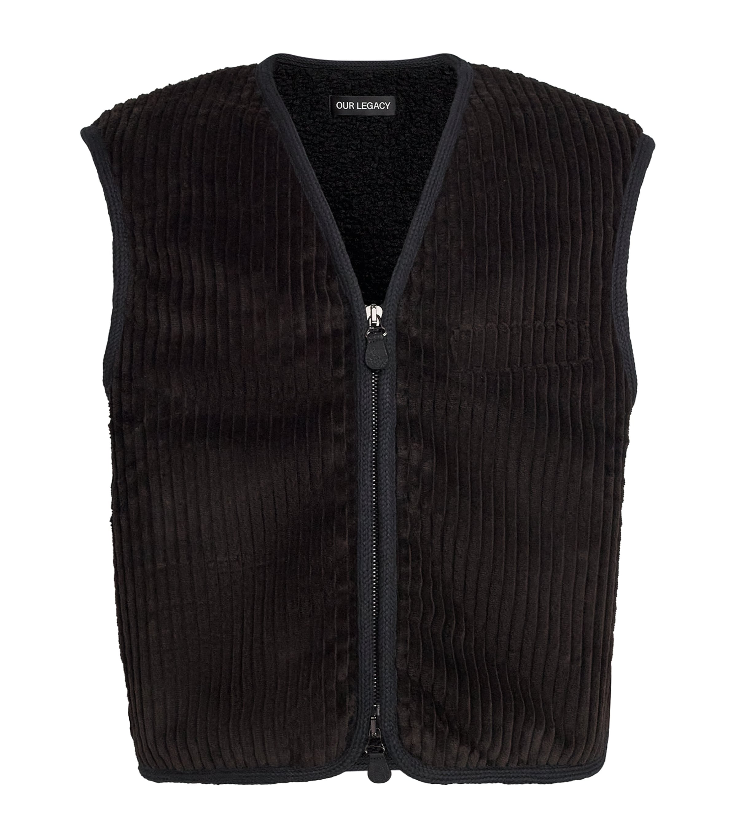 Corduroy Top Vest Zip-Up Gilet