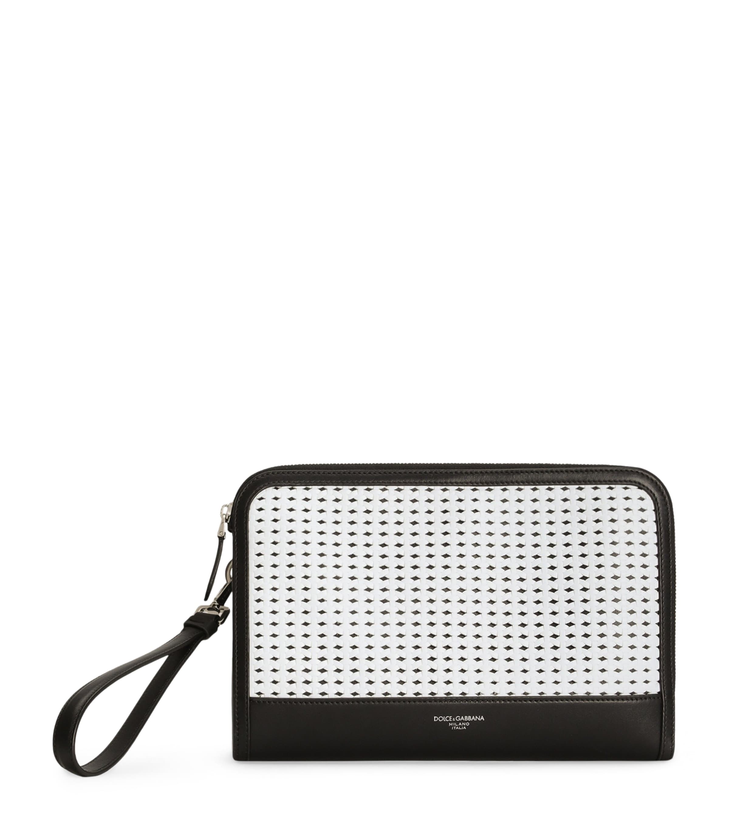 Dolce&Gabbana Plongé Calfskin Atene Pouch Black/white