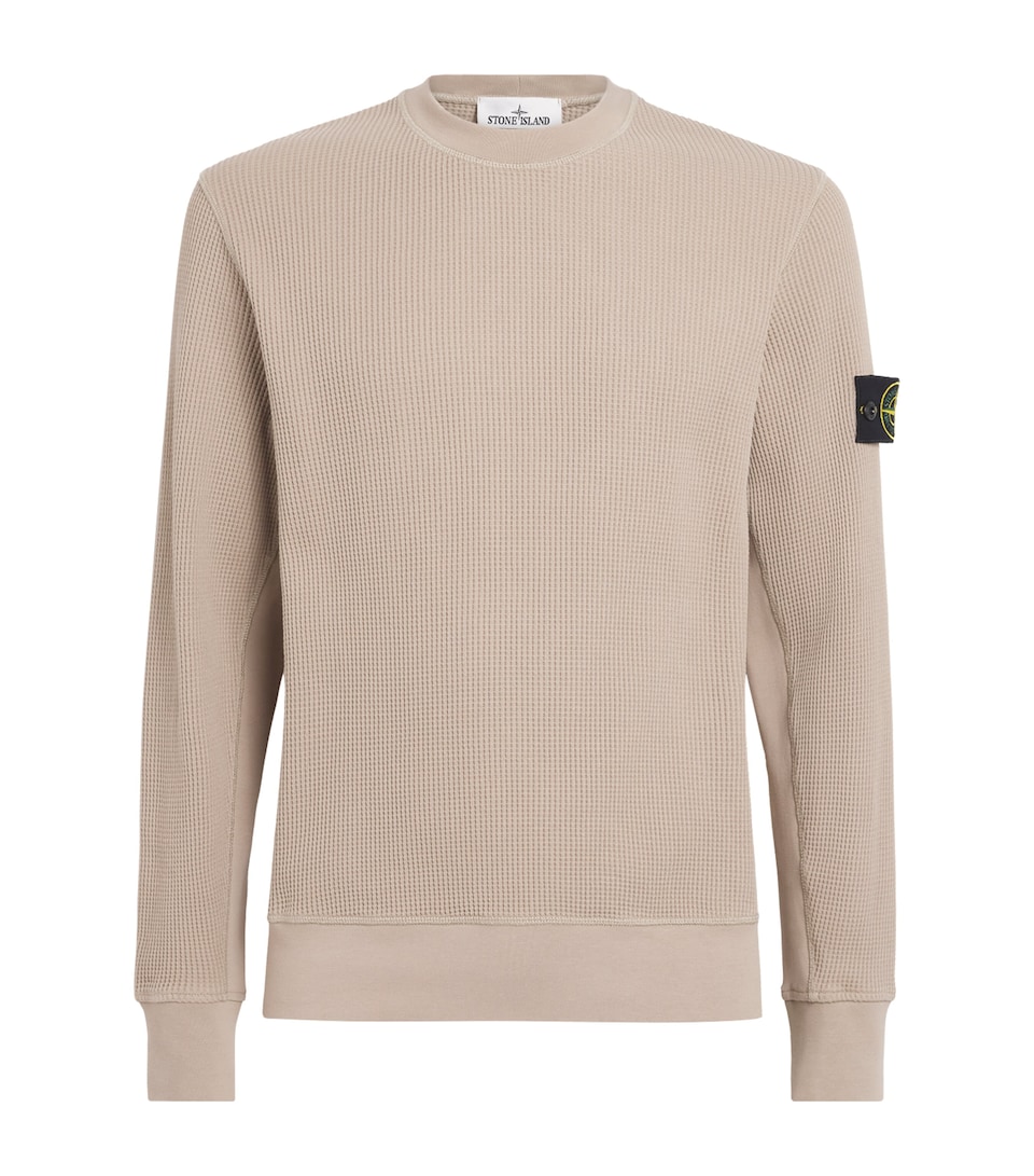 Stone Island Mens Cotton Waffle-Knit Sweater