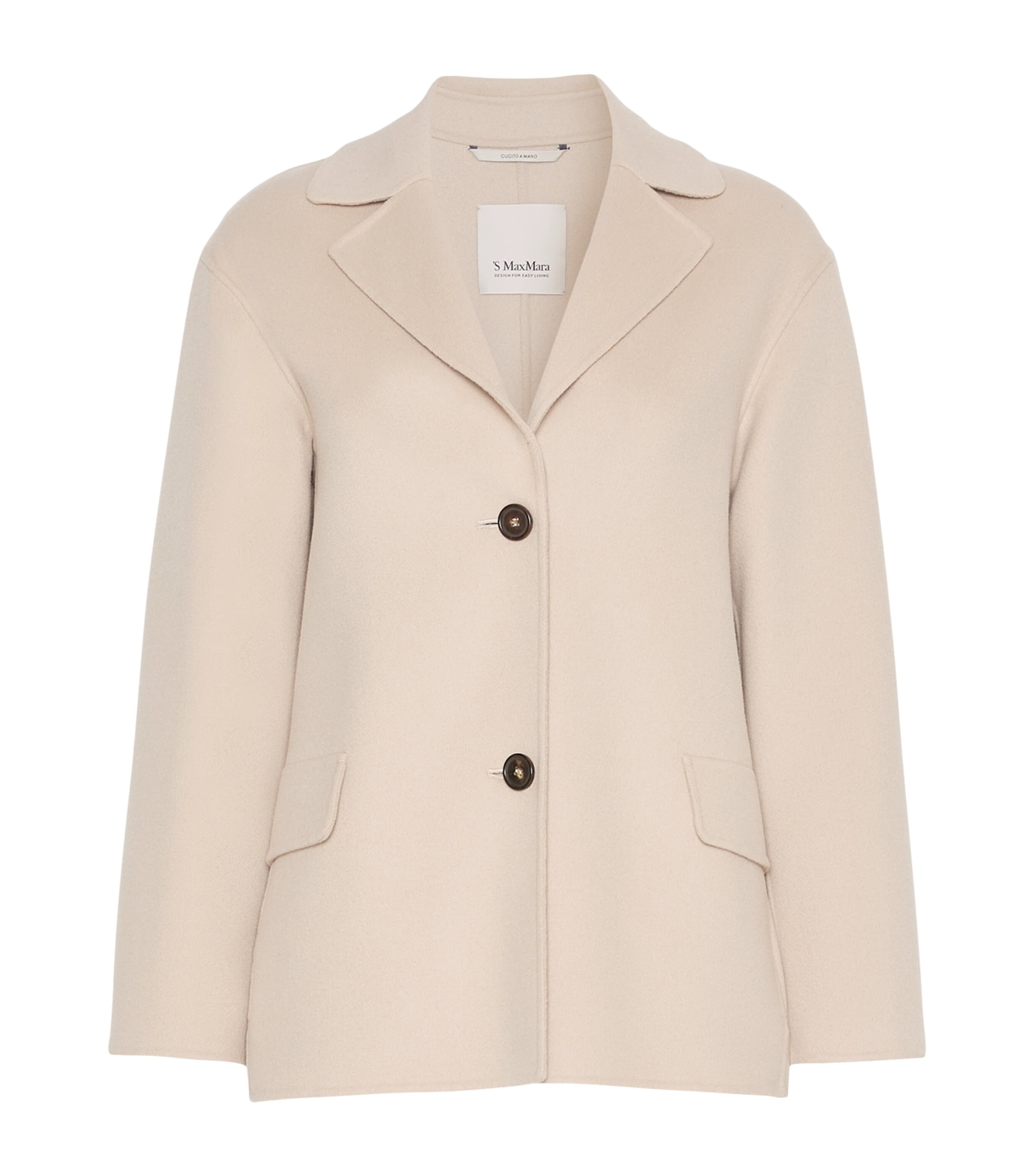 Max Mara Womens Virgin Wool Short Jacket Beige