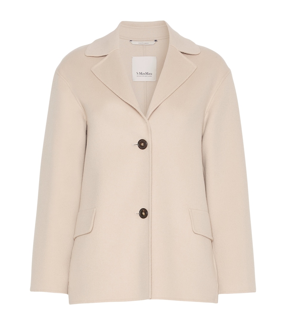 Max Mara Womens Virgin Wool Short Jacket Beige