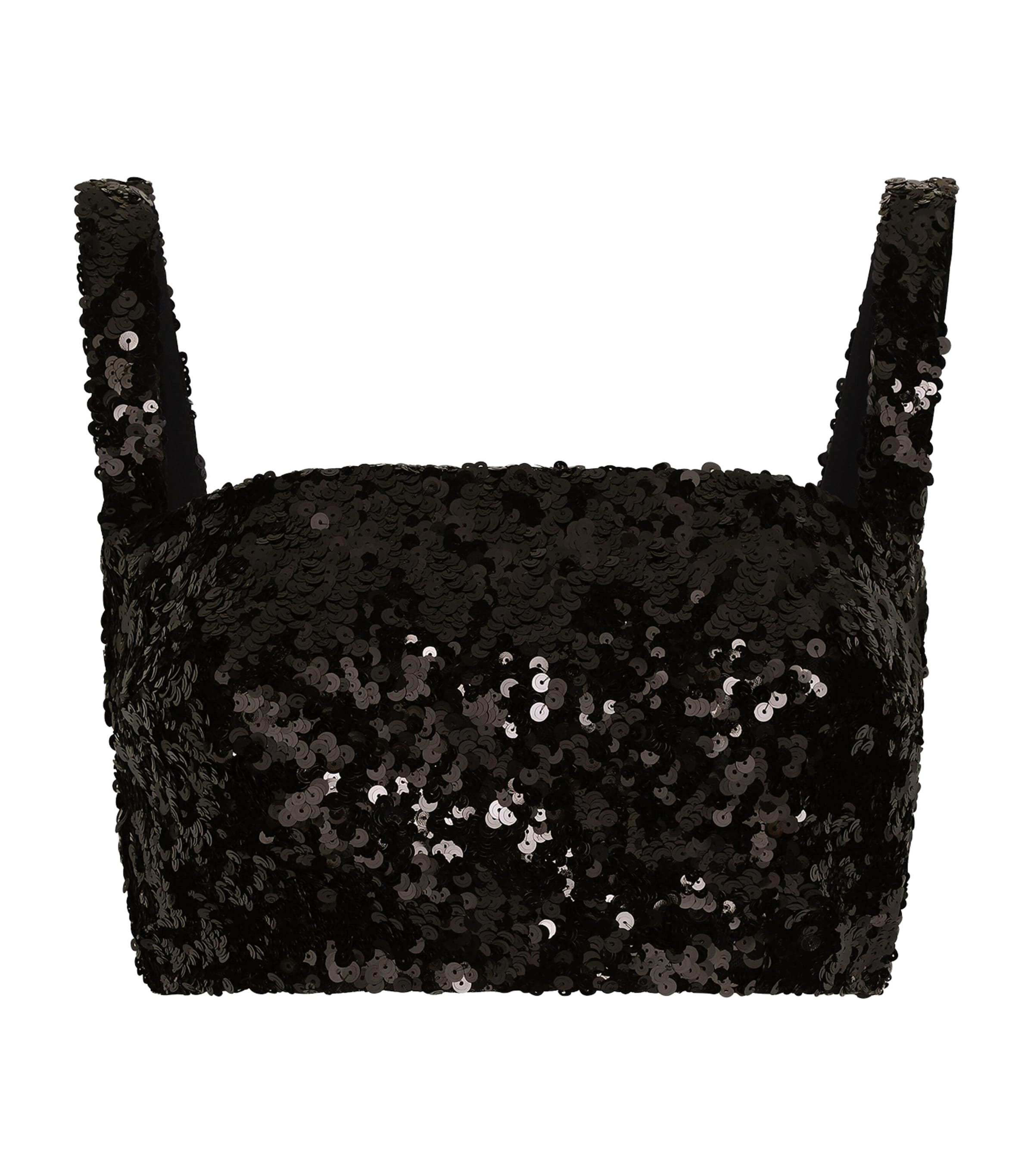 Sequin Sleeveless Crop Top