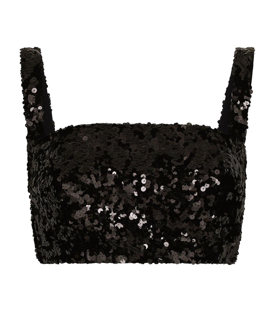 Sequin Sleeveless Crop Top