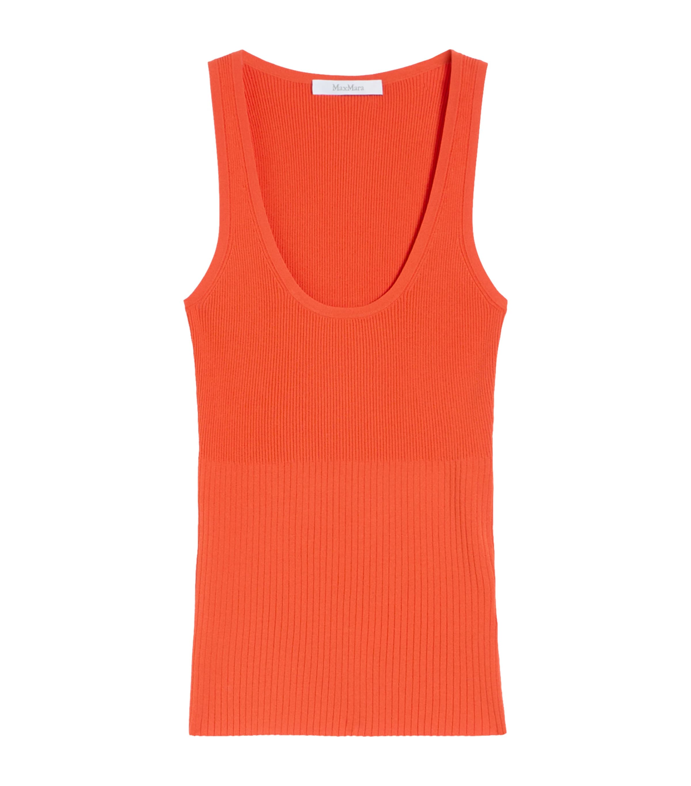 Max Mara Womens Rib-Knit Tank Top Coral