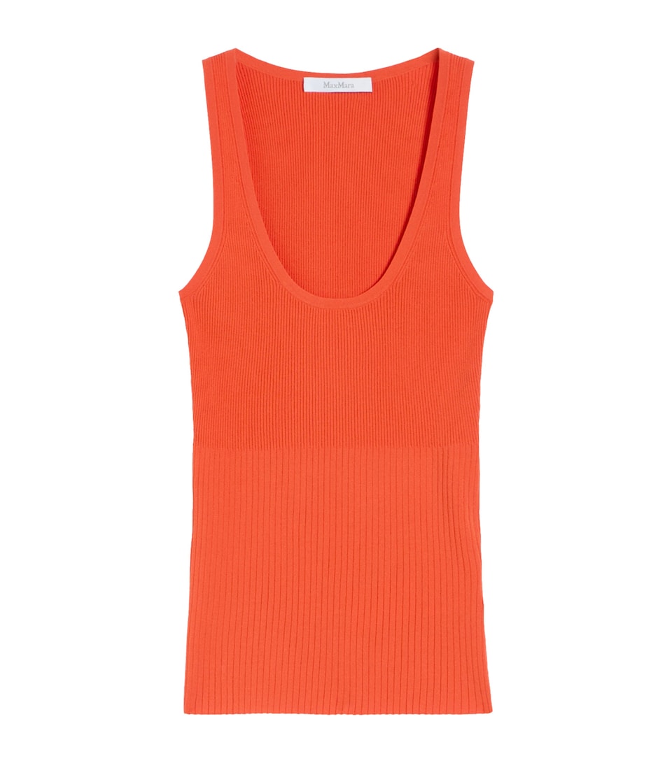 Max Mara Womens Rib-Knit Tank Top Coral