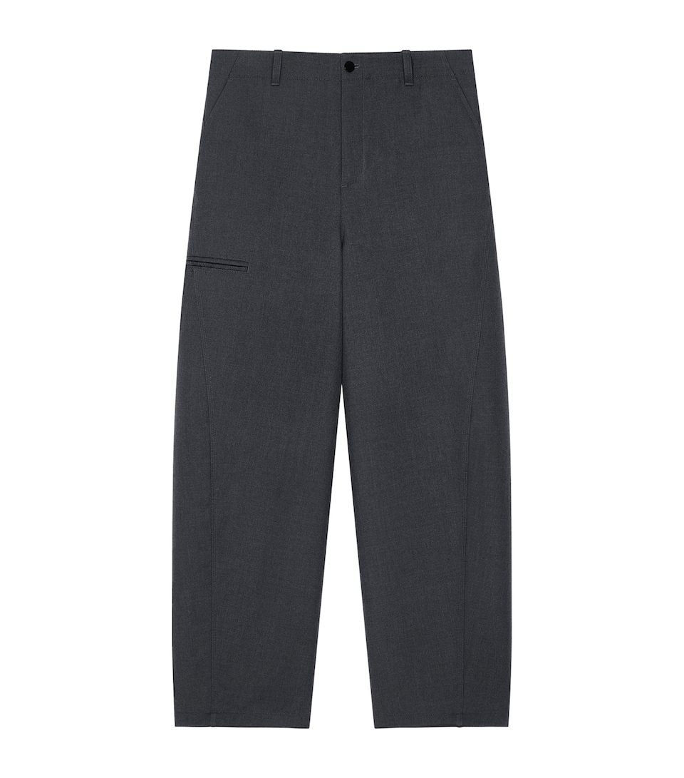 Givenchy Mens Wool-Silk Couture Seam Trousers