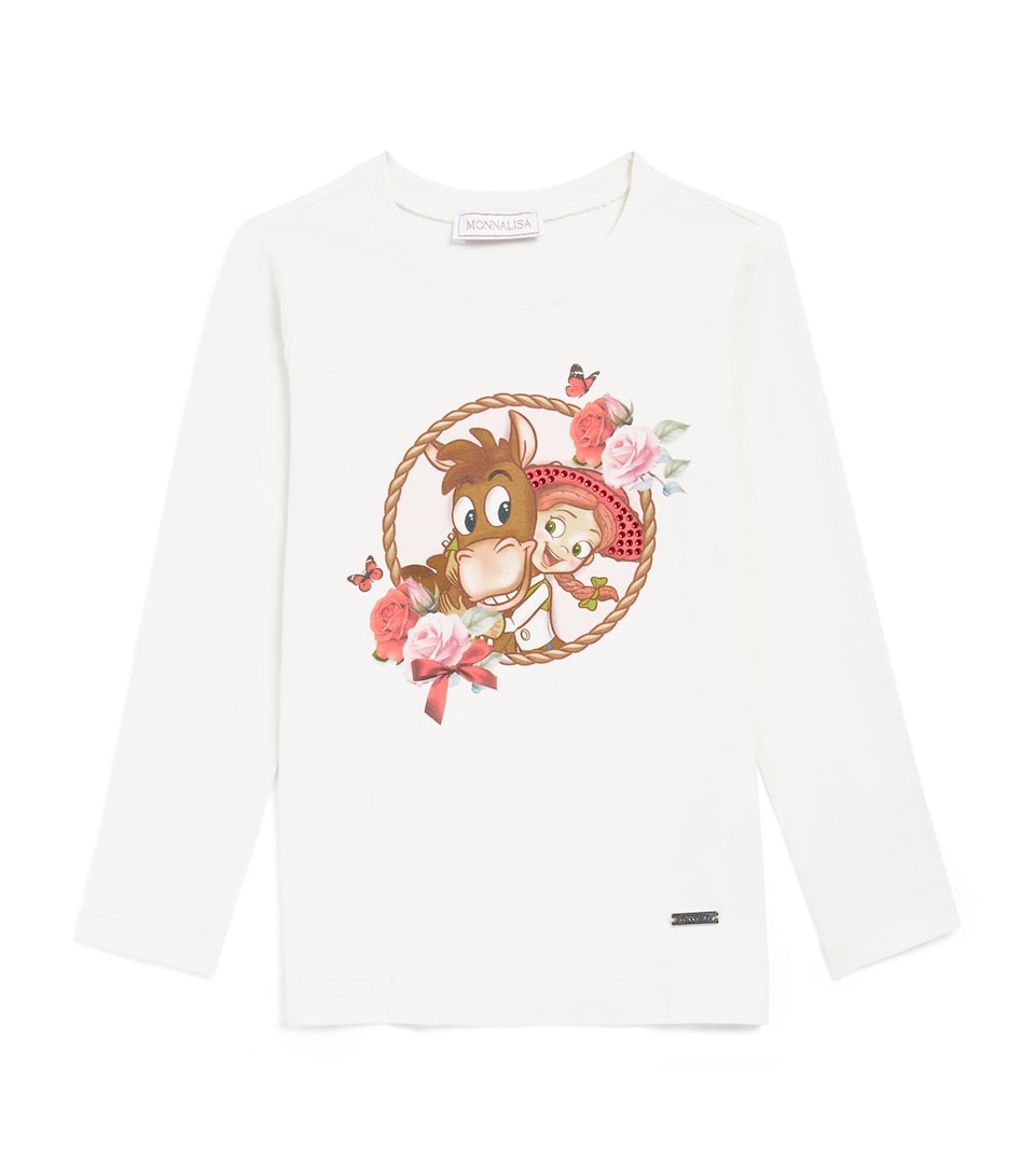 Monnalisa x Disney Stretch-Cotton Toy Story T-Shirt (2-10 Years) Panna