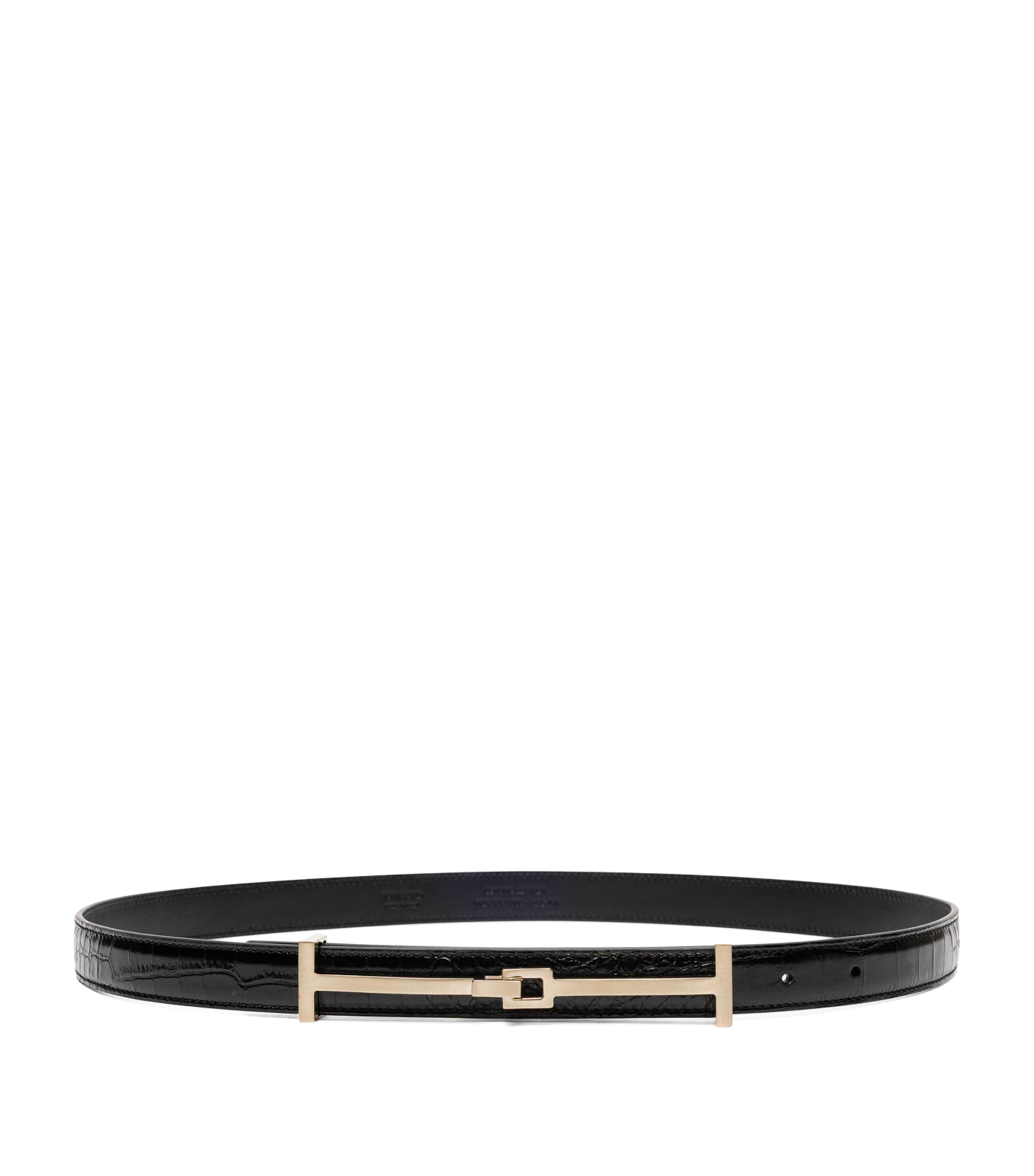 TOM FORD Croc-Embossed Leather Arc Belt Naa