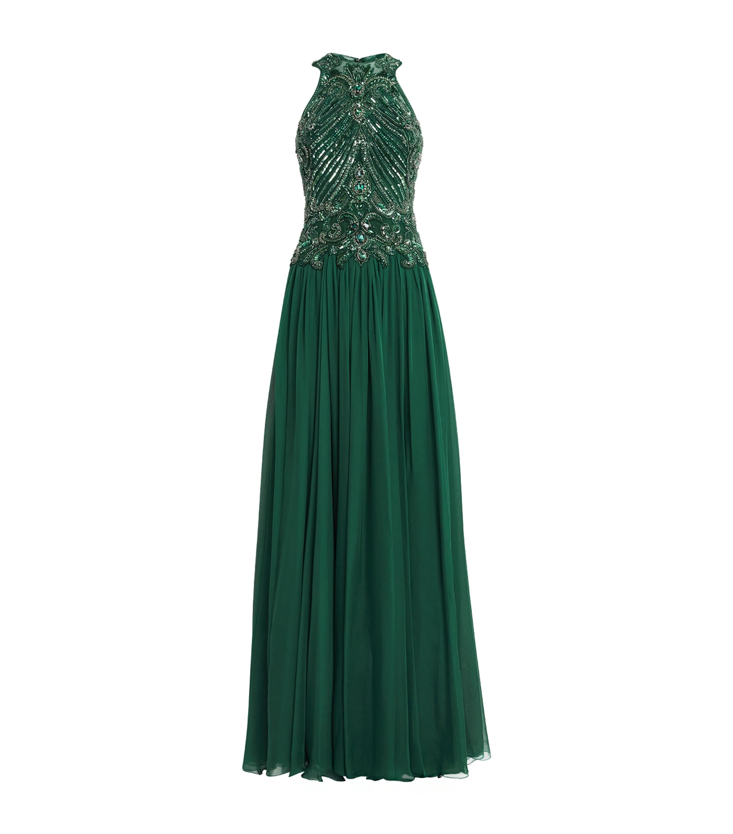 Zuhair Murad Womens Silk Embellished Sleeveless Gown Eden