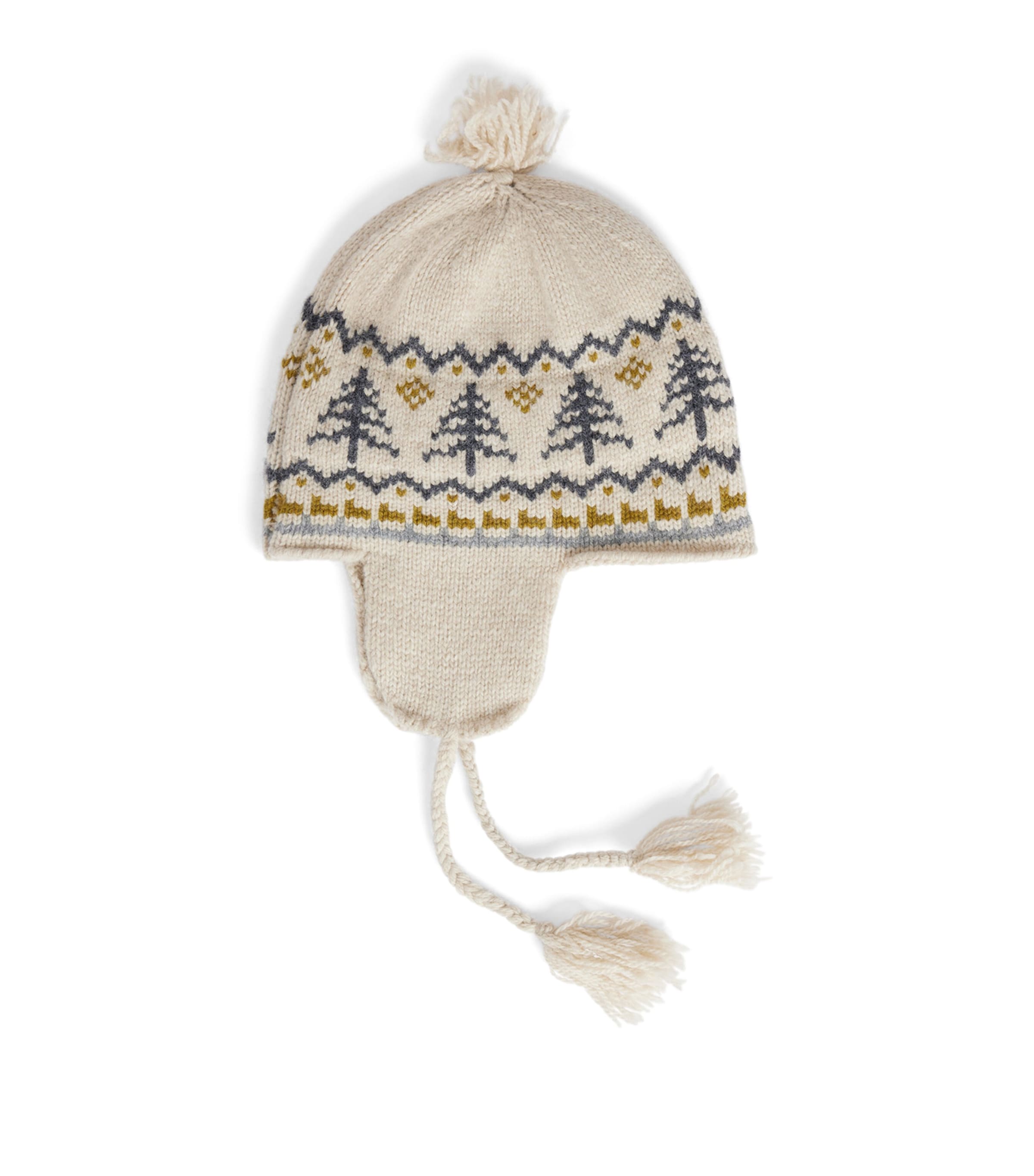 Bonpoint Wool-Cotton-Blend Tassel Hat Ficelle Chine