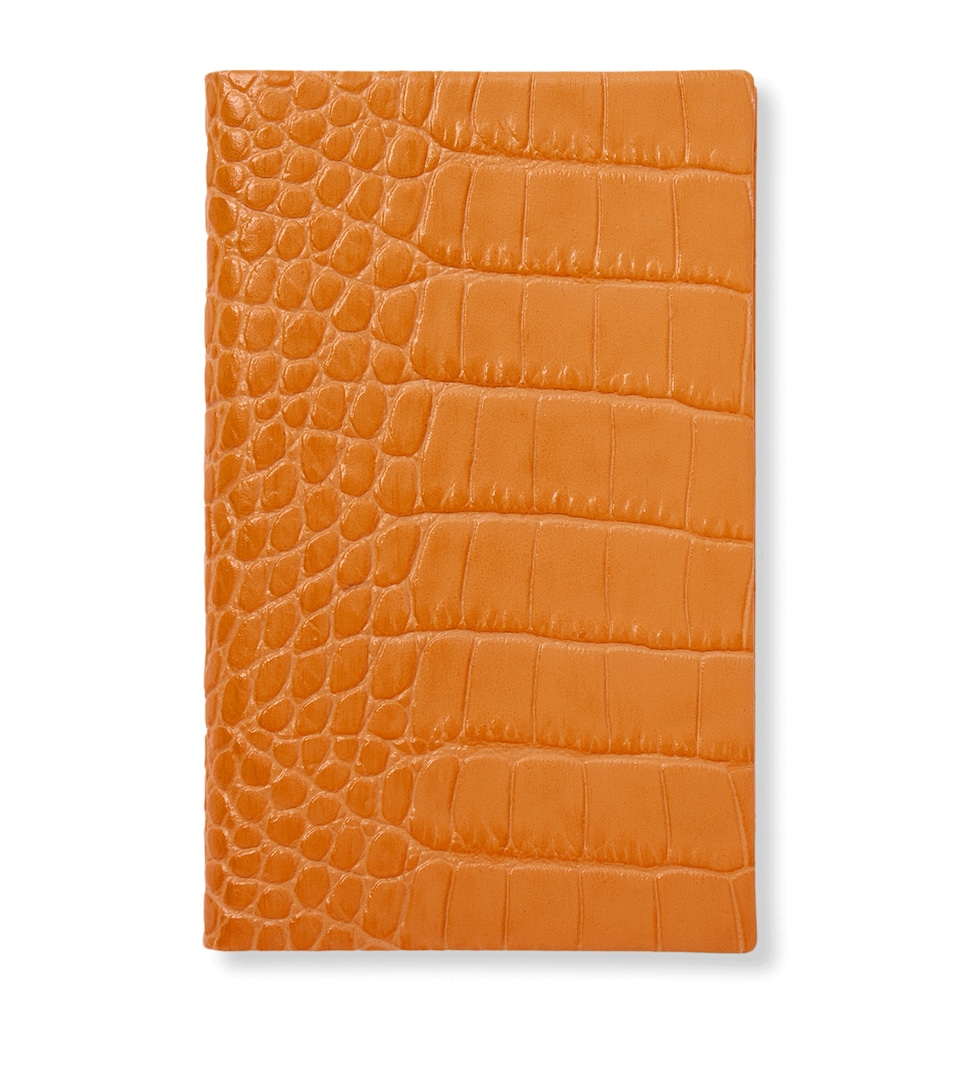 Smythson Mara Leather Panama Notebook Light Orange