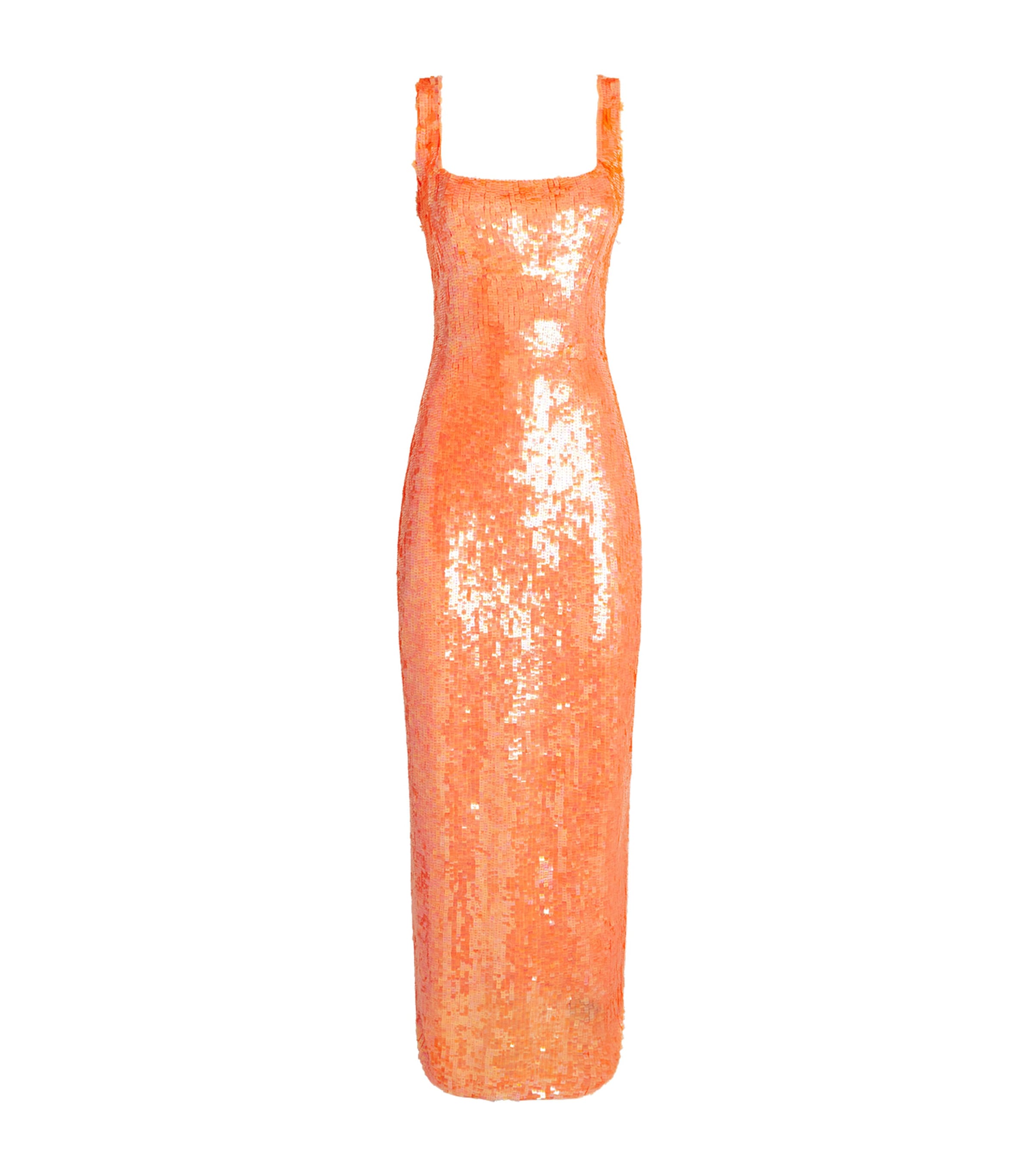Rachel Gilbert Womens Sequin Kayla Column Gown Orange