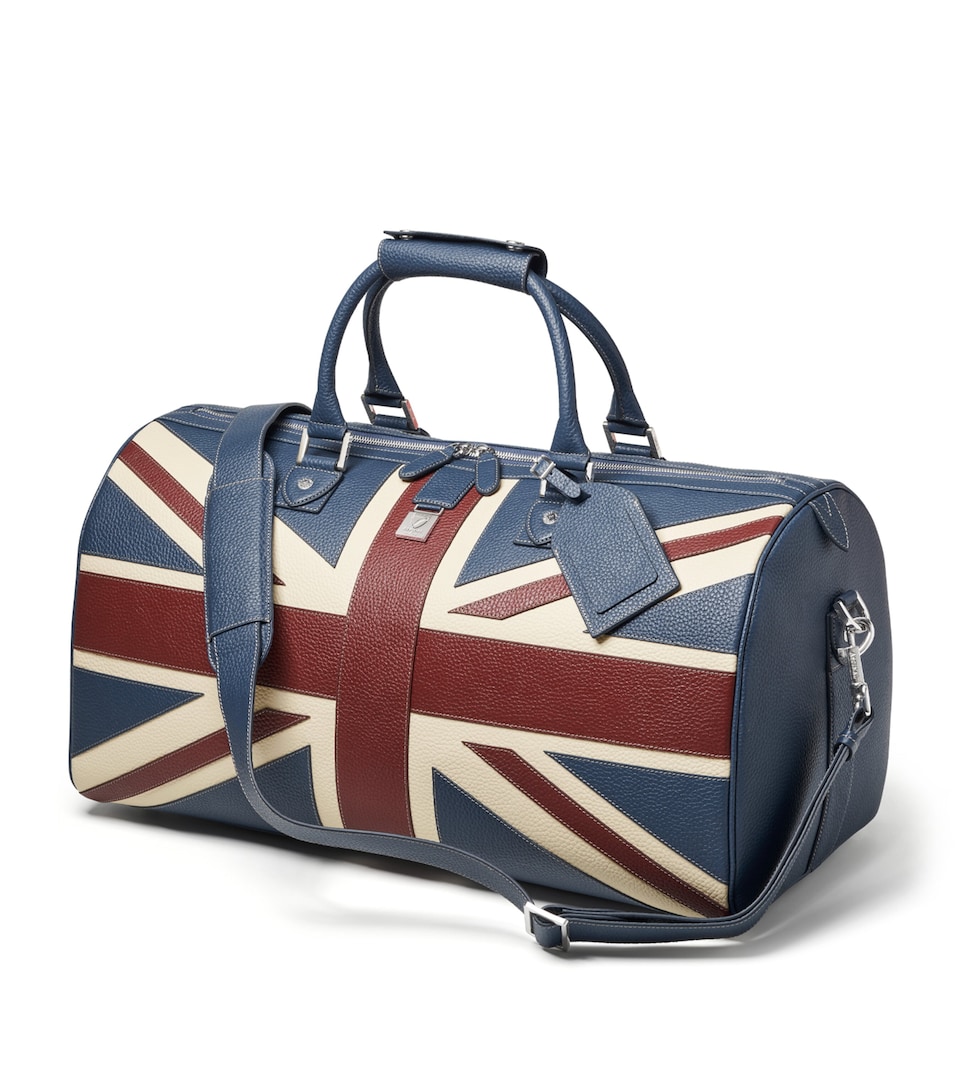 Aspinal Of London Leather Boston Holdall Navy