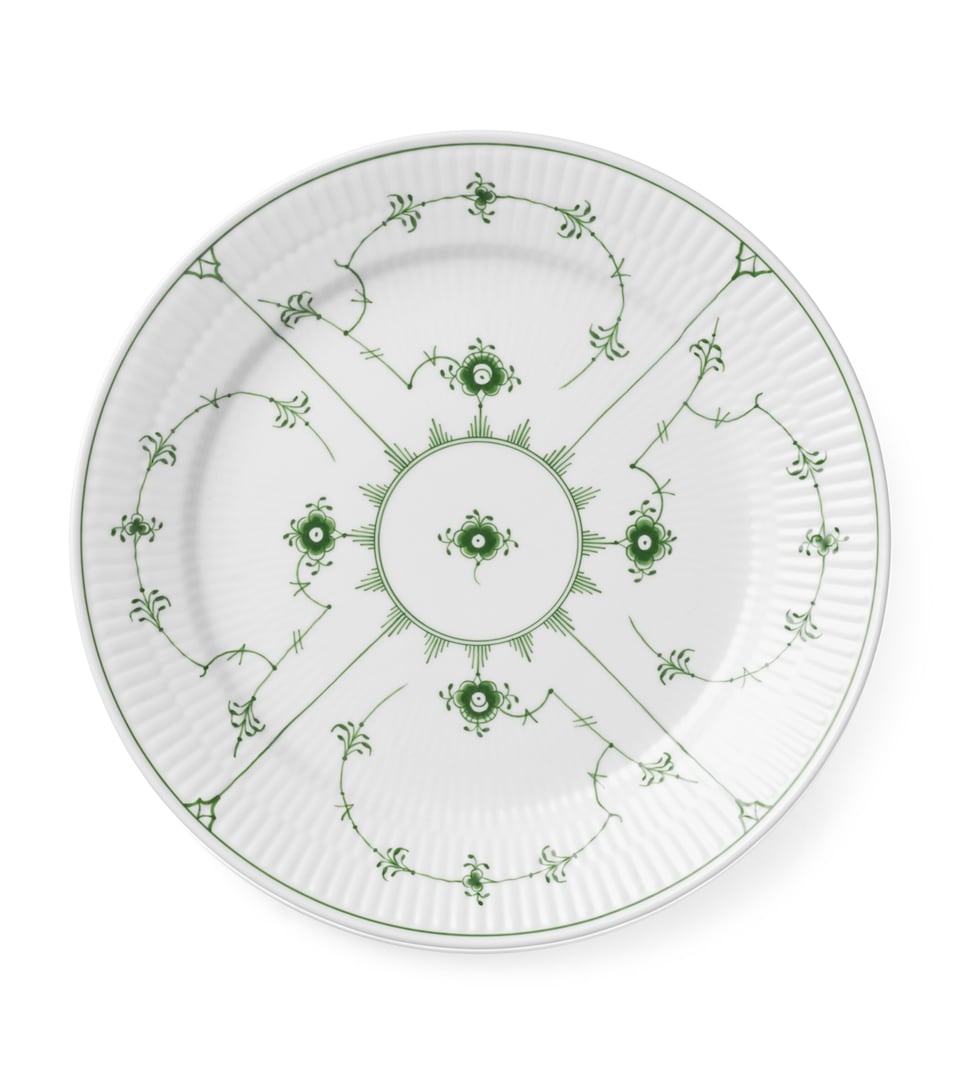 Porcelain Green Fluted Plain Plate (25cm)