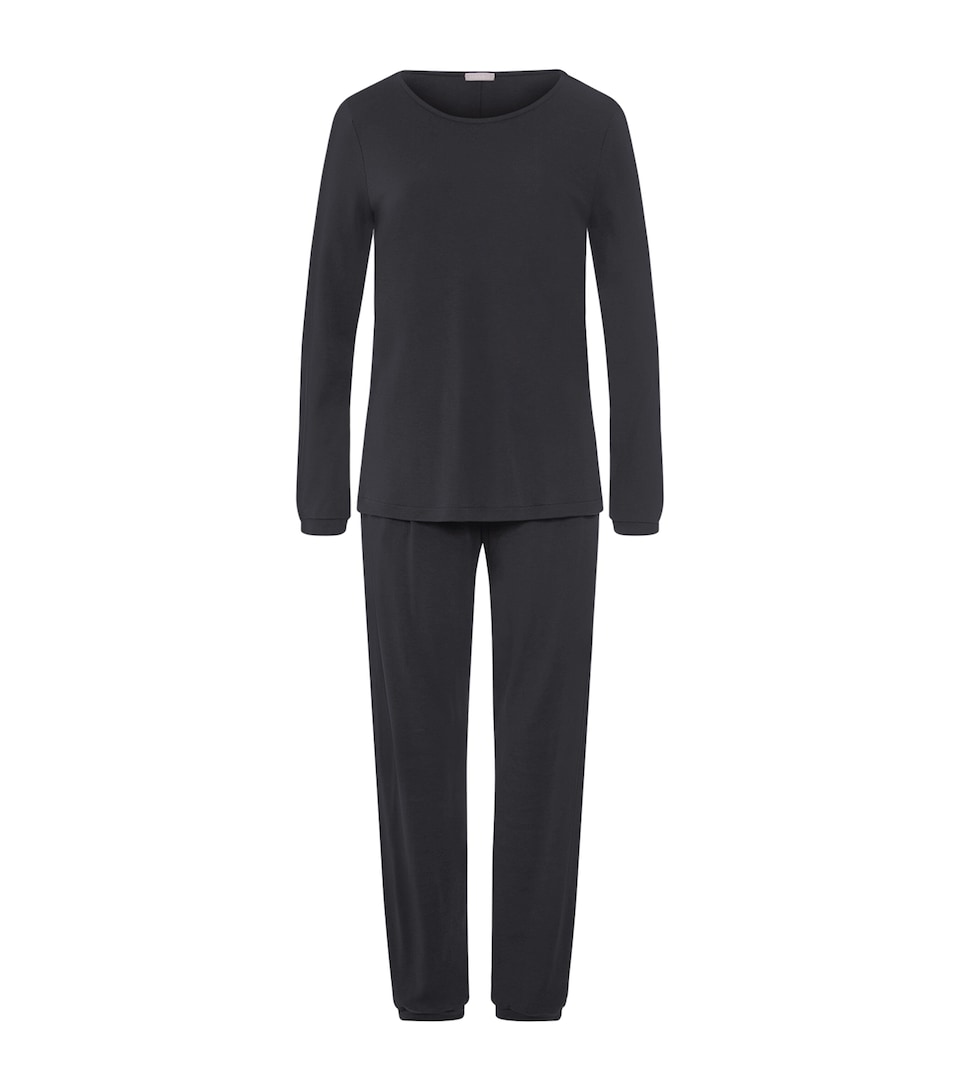 Hanro Womens Cotton Franca Pyjama Set Phantom