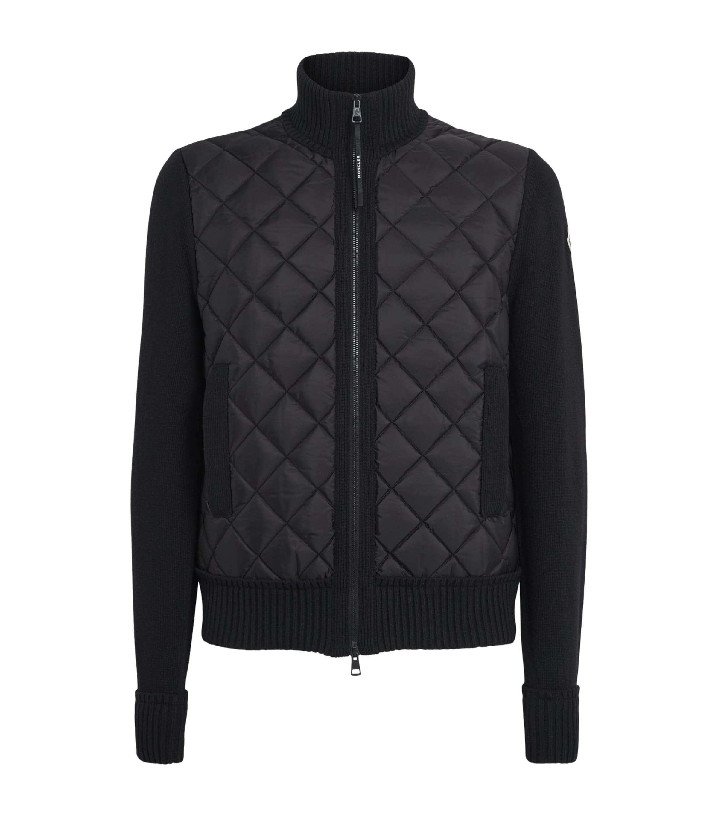 Moncler Mens Virgin Wool Padded Quilted Cardigan