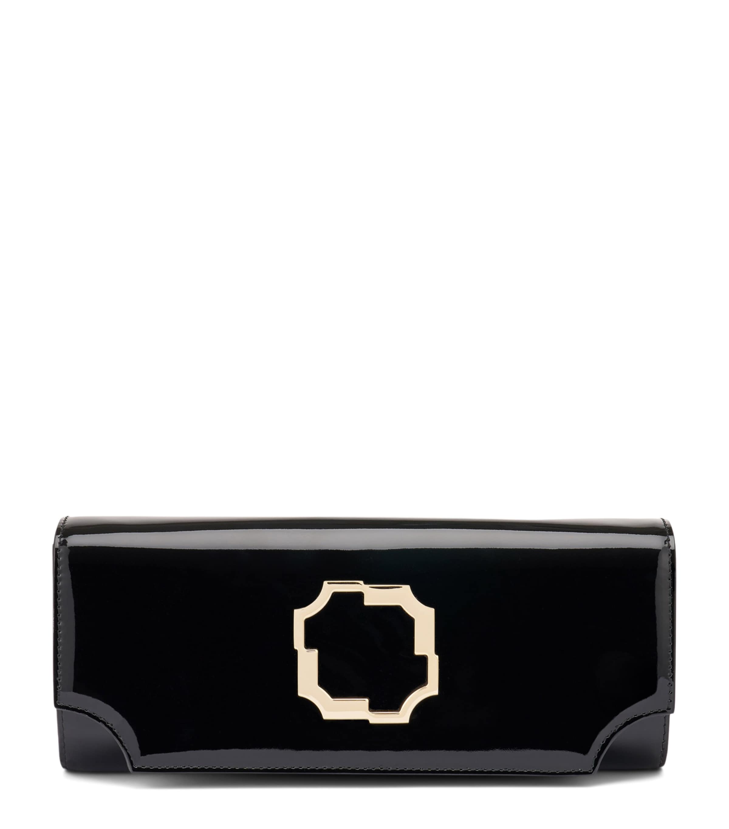 Malone Souliers Patent Leather Vivien Chain Wallet Black