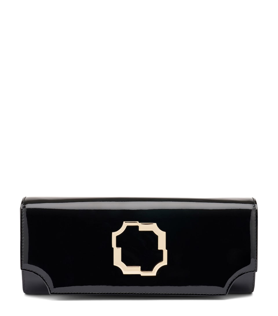 Malone Souliers Patent Leather Vivien Chain Wallet Black