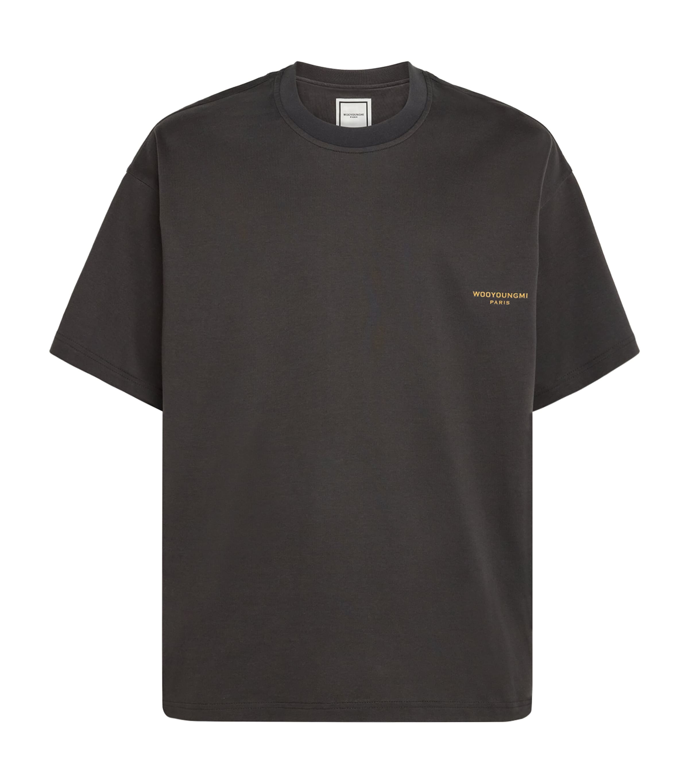 Wooyoungmi Mens Cotton Graphic Print T-Shirt Grey