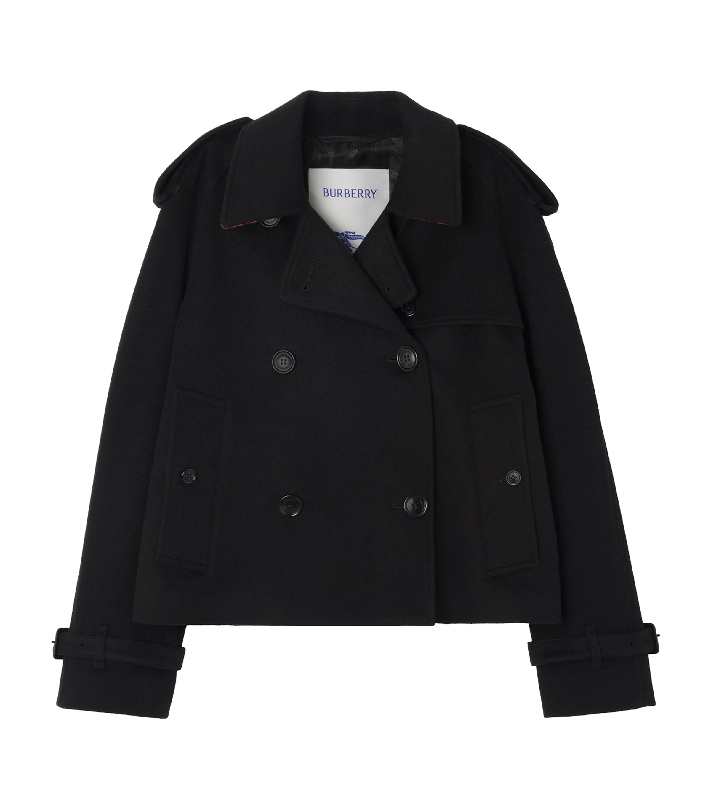 Burberry Womens Cashmere Mayfair Trench Jacket Black