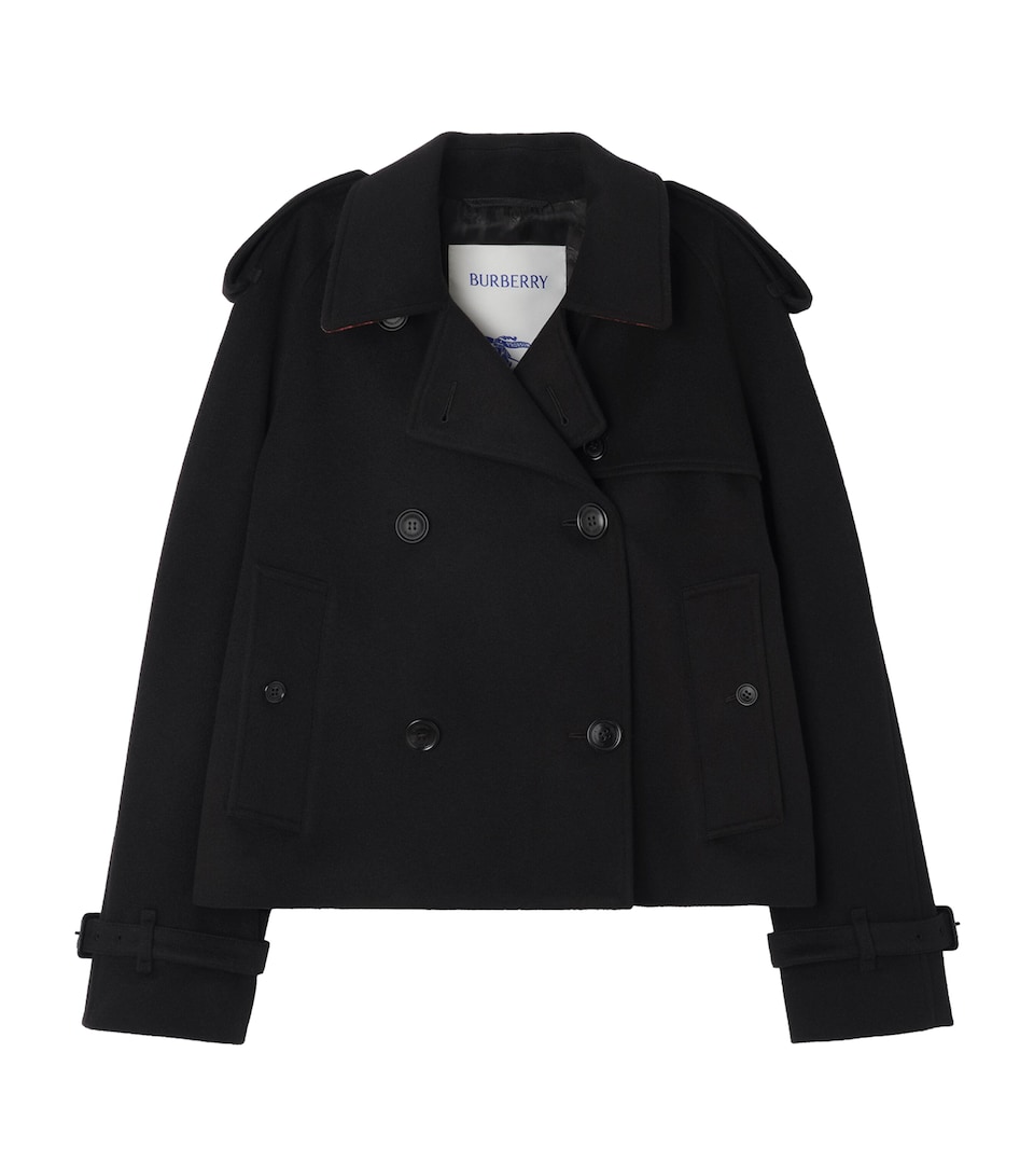 Burberry Womens Cashmere Mayfair Trench Jacket Black