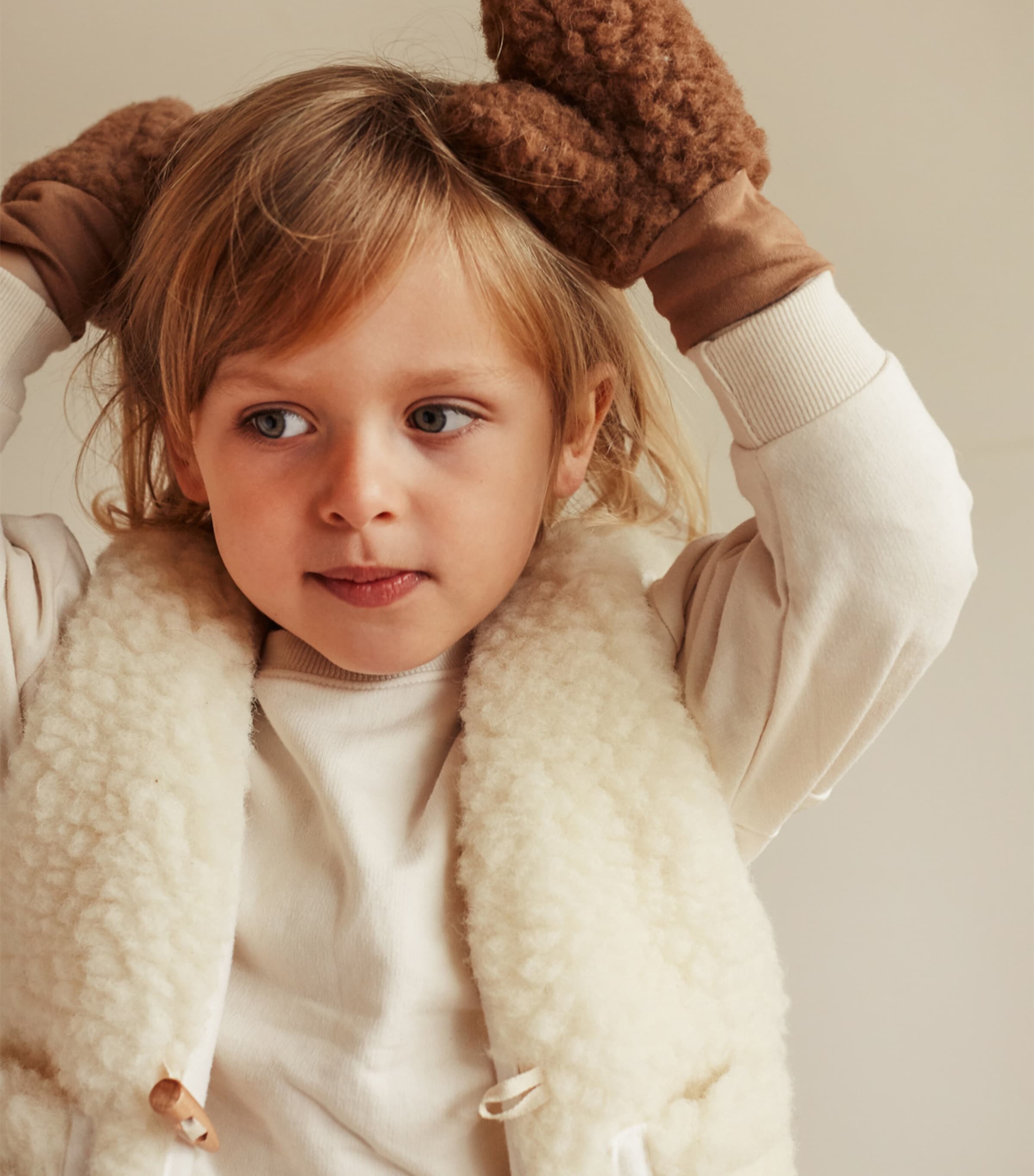 Binibamba Merino Wool Gilet (0-24 Months) Milk
