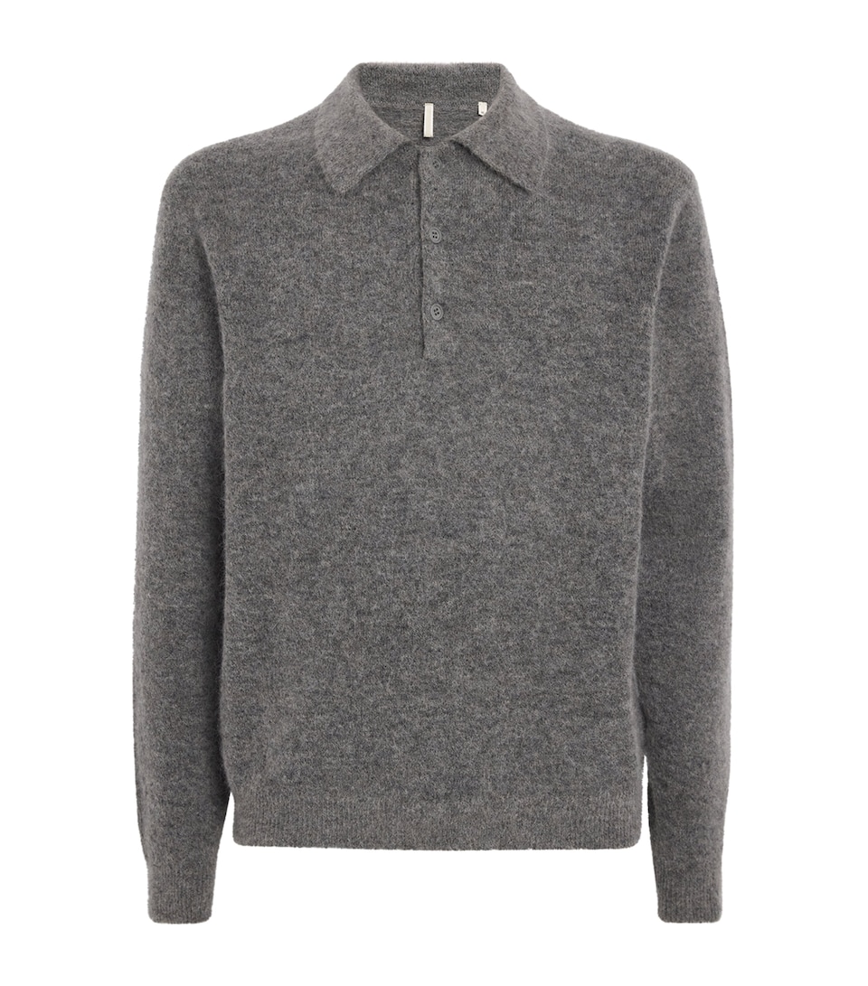 Wool-Blend Polo Sweater