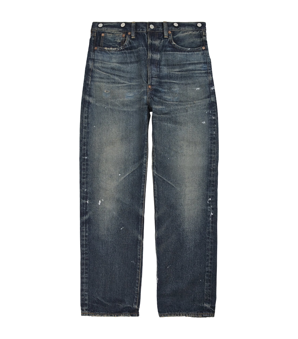 Junya Watanabe MAN Mens Distressed Patchwork Straight Jeans Indg X Gry/bk/grn