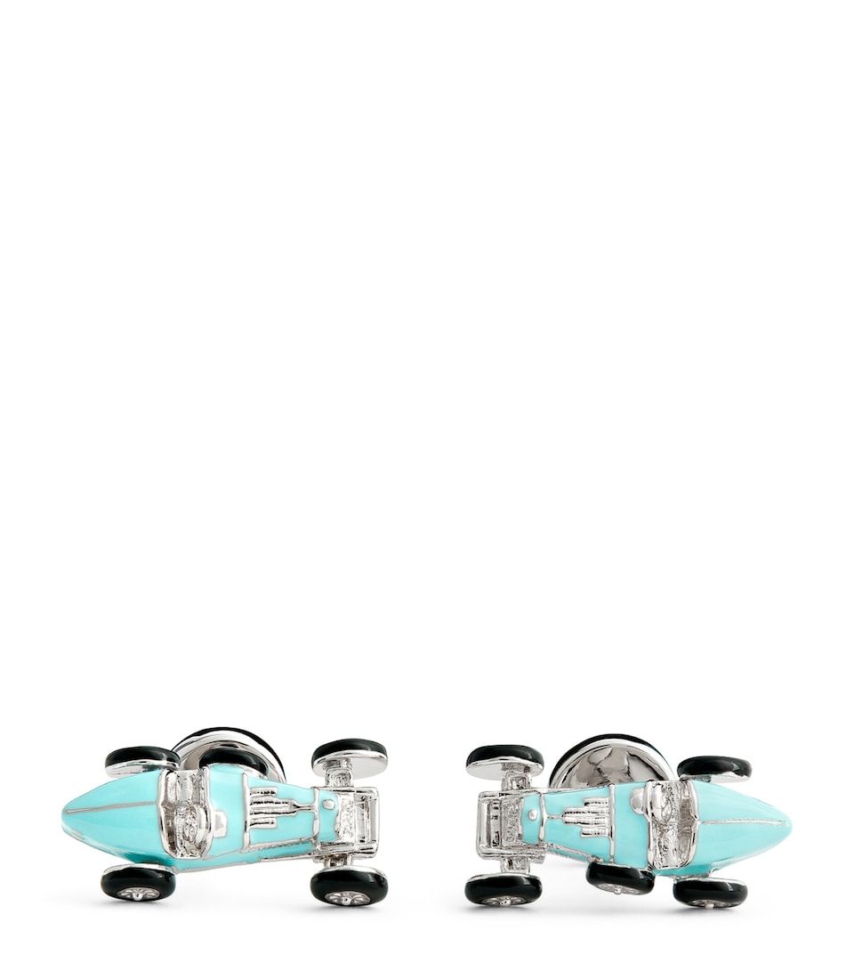 Rhodium-Plated Retro Bug Car Cufflinks