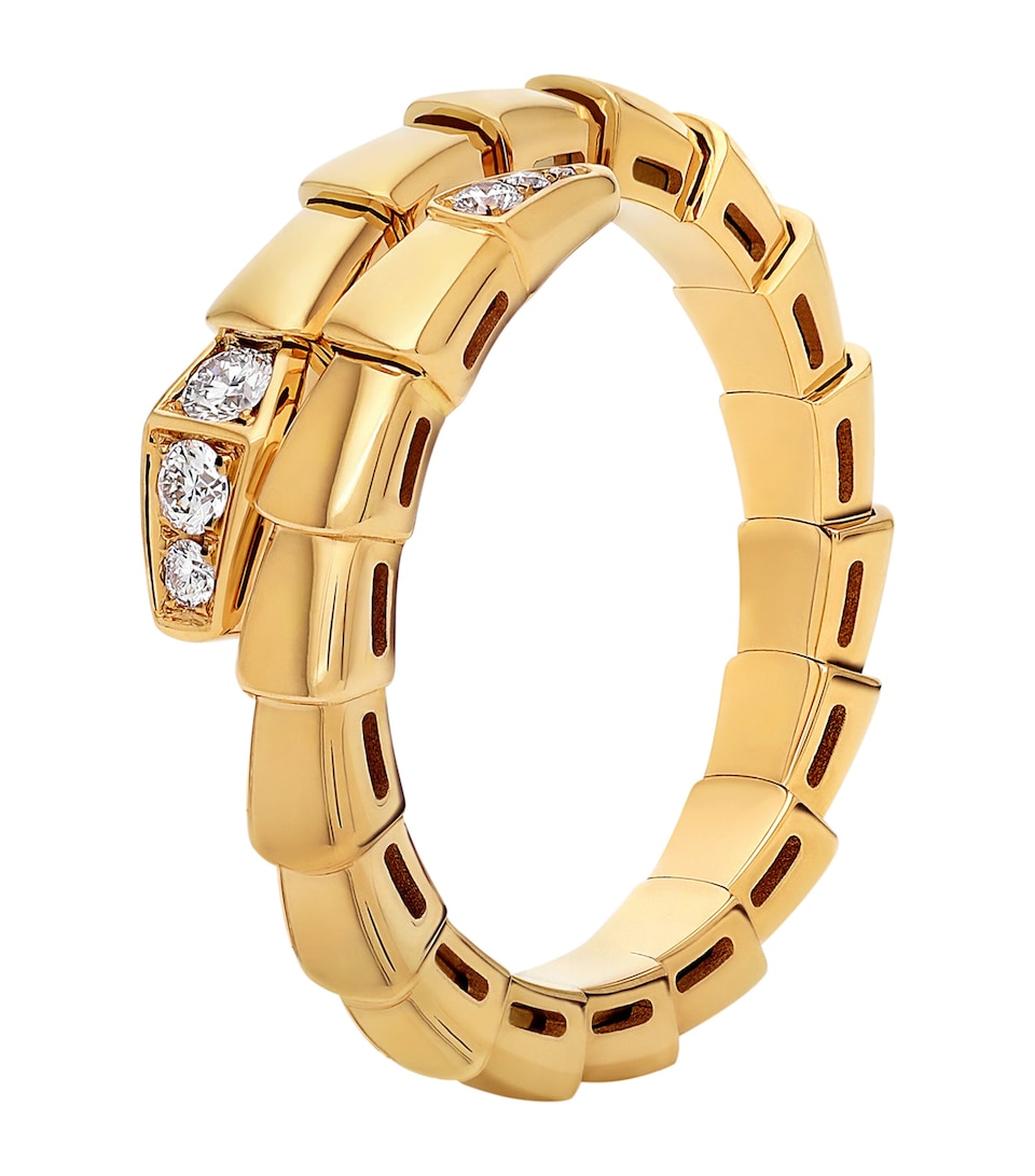 Yellow Gold and Diamond Serpenti Viper Ring