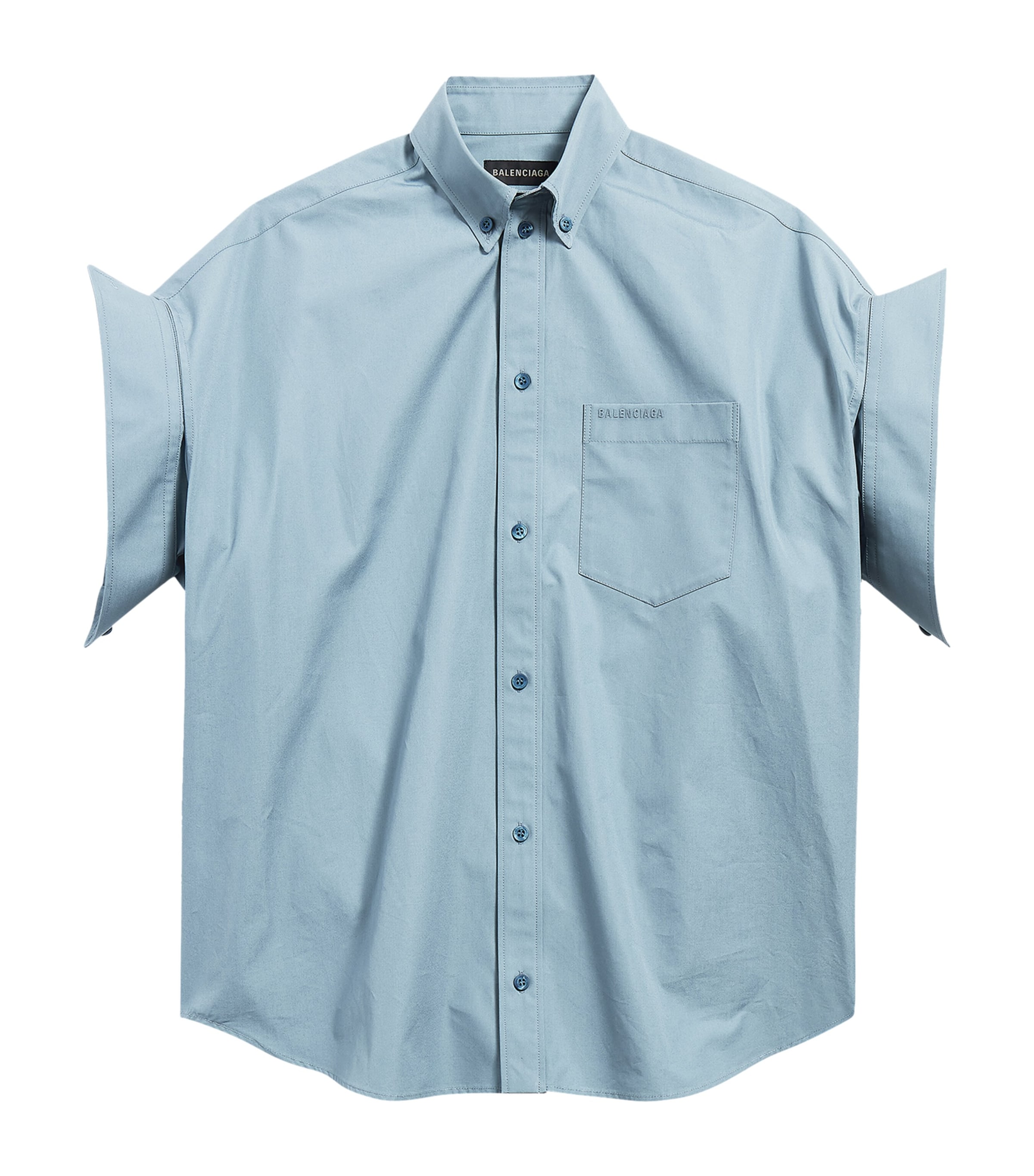 Cotton Tucked Sleeve Shirt