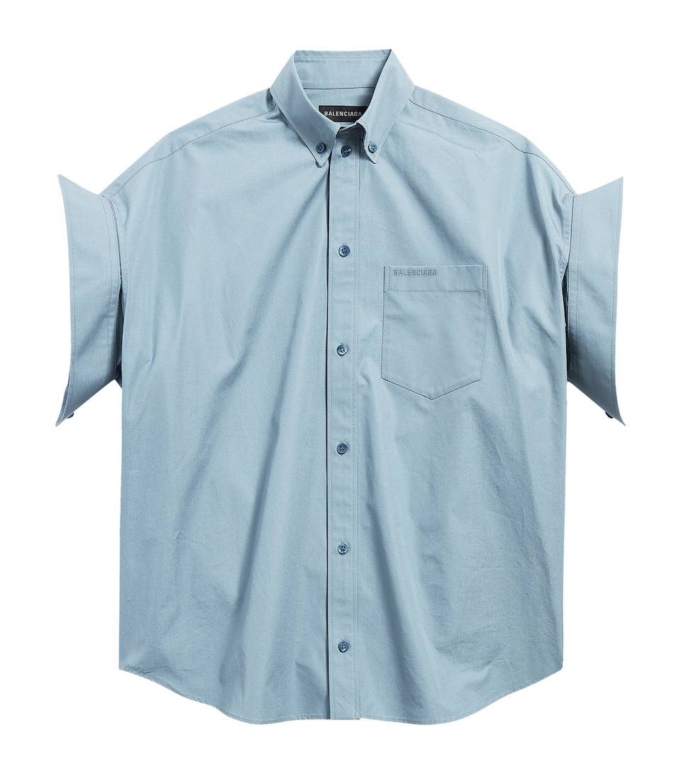 Cotton Tucked Sleeve Shirt