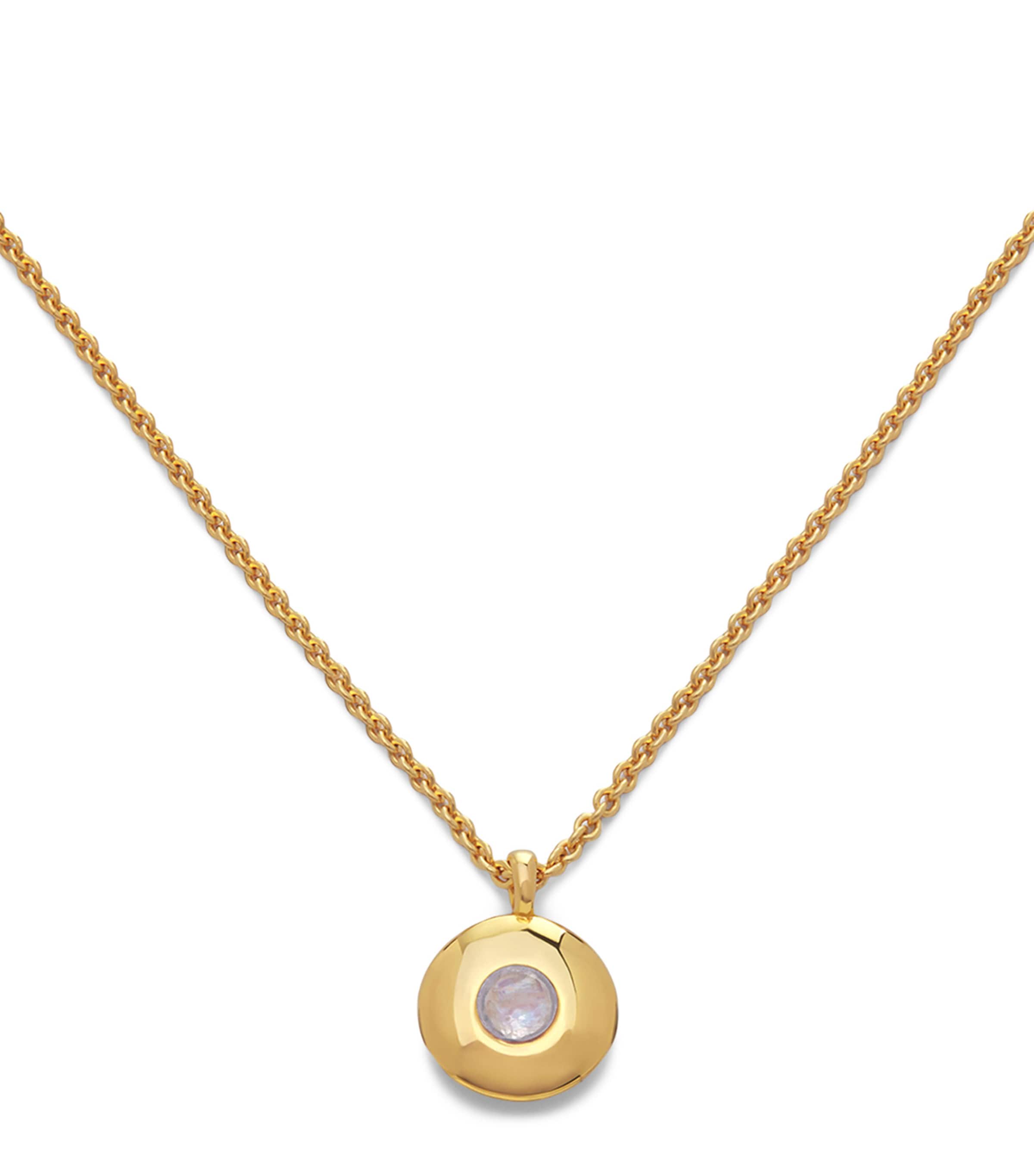 Monica Vinader Gold Vermeil and Moonstone January Birthstone Necklace Gold Vermeil